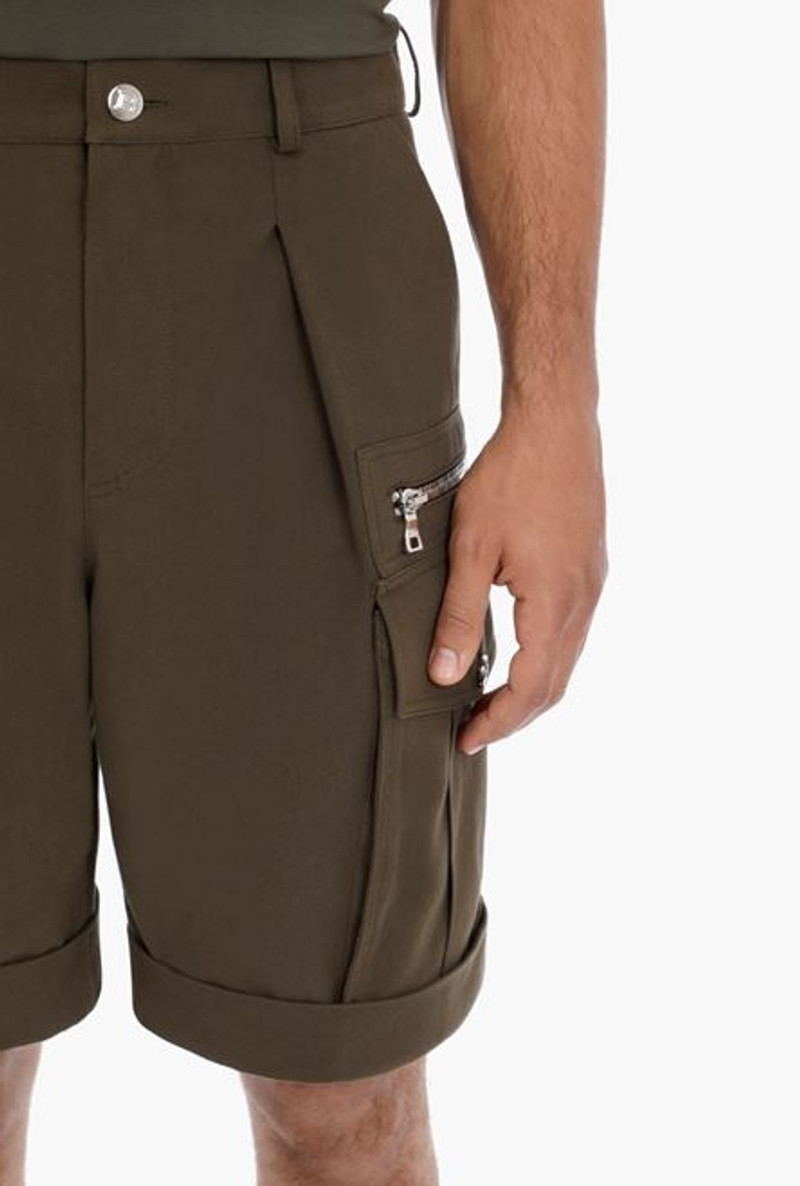 Khaki cotton cargo Bermuda shorts 6