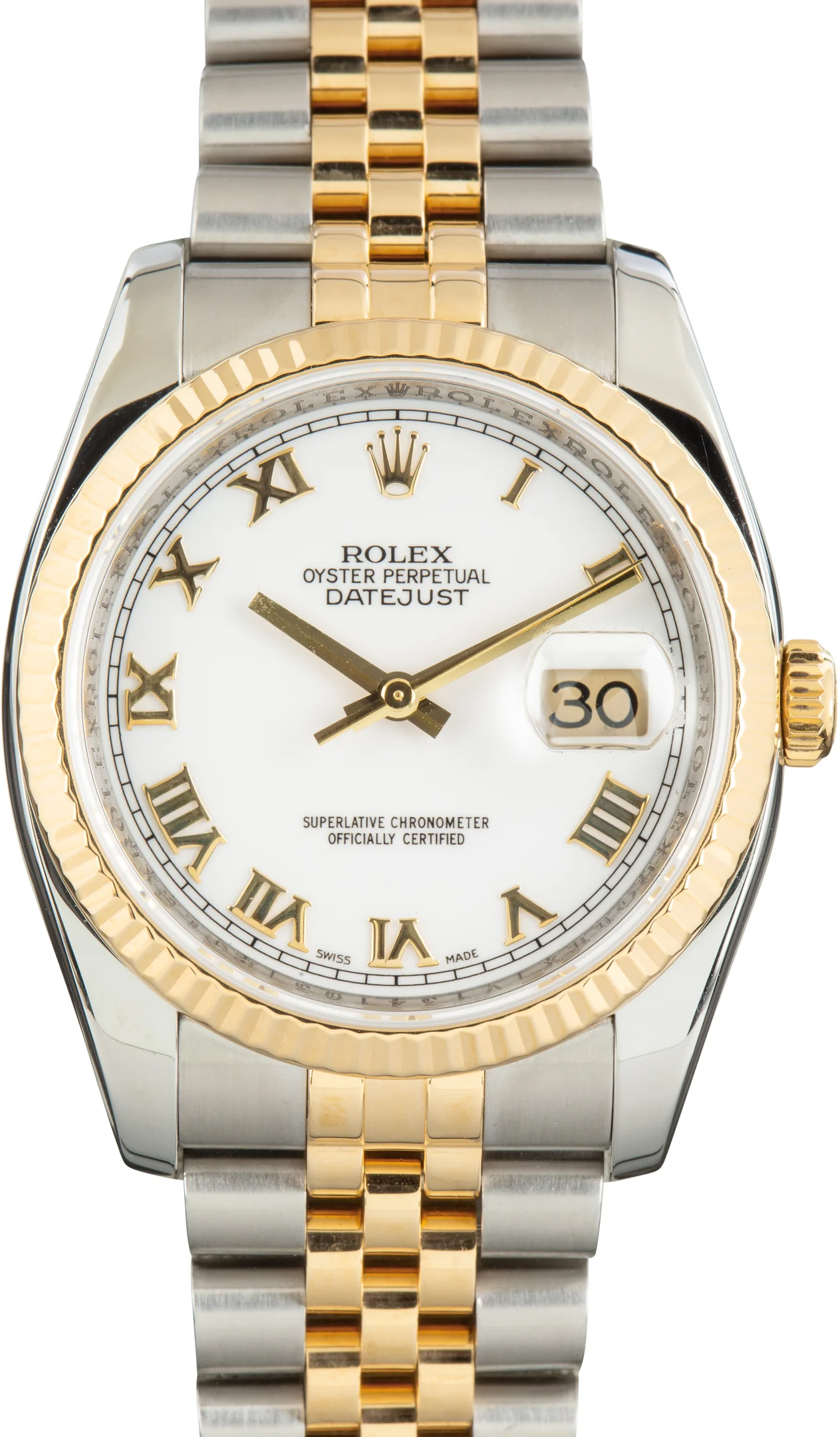 Used Rolex Datejust 36 White Roman Dial Ref 116233 - 1