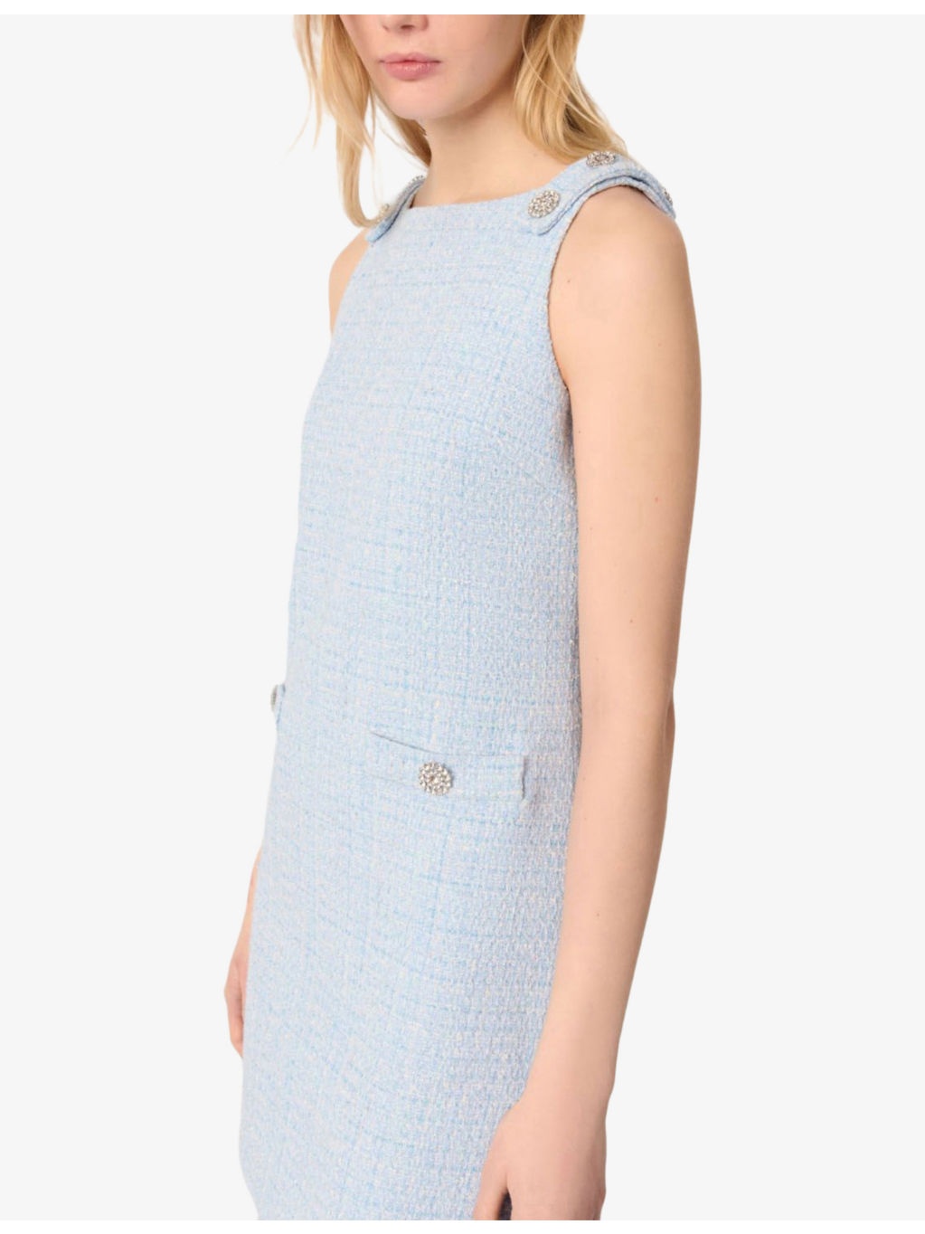 Sleeveless Tweed Cotton-Blend Mini Dress - 3