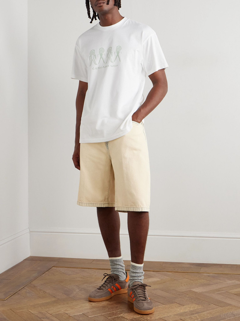 Carhartt Landon Wide-Leg Denim Shorts Ecru outlook