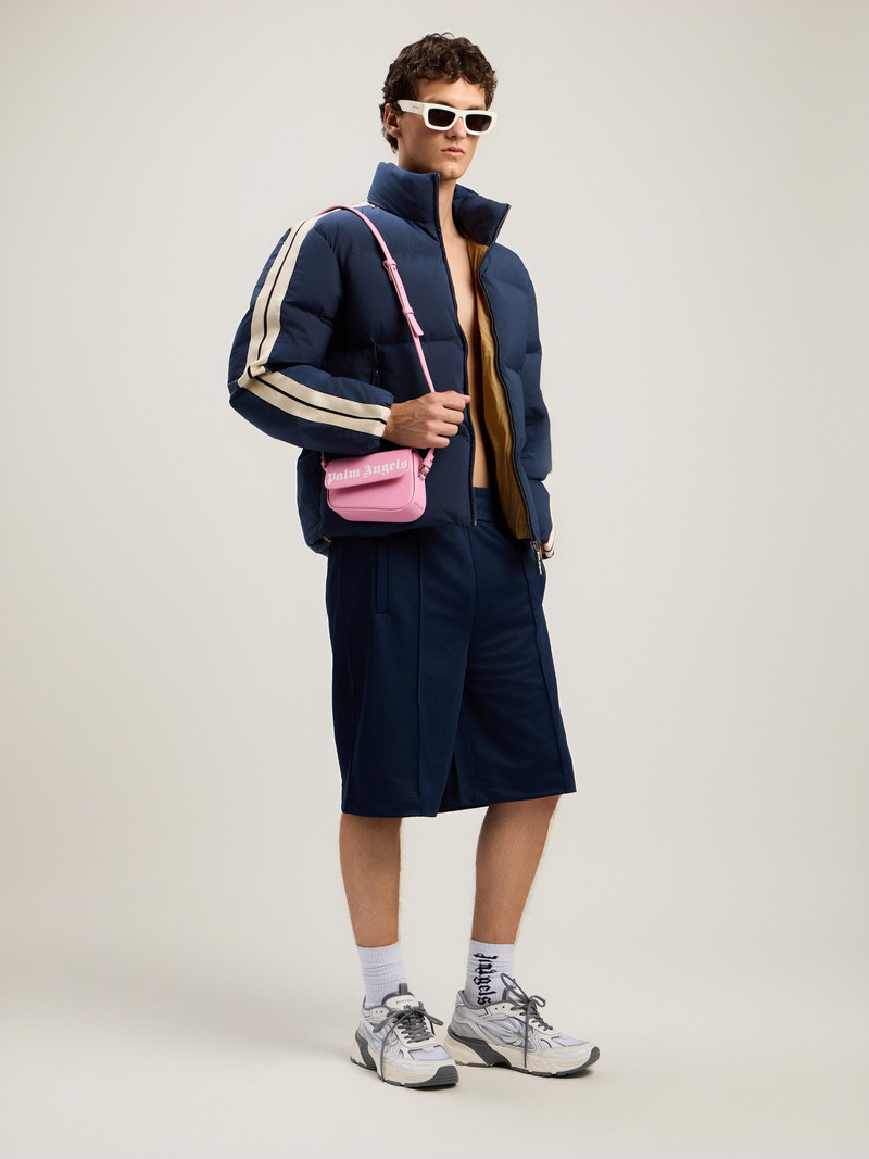 Palm Angels Back Curved Logo Track Shorts outlook