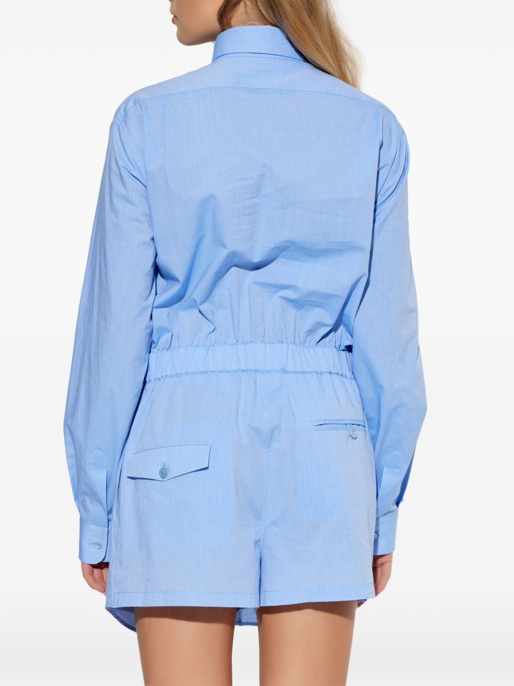 logo-embroidered shirt dress - 4