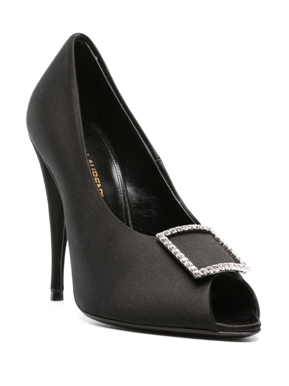 115mm crystal-embellished satin pumps - 2