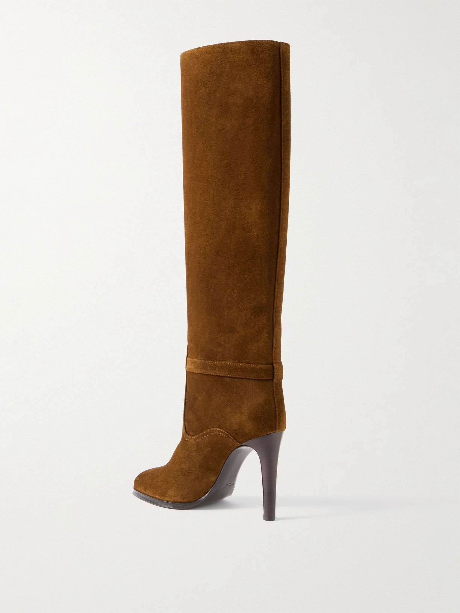Diane logo-embellished suede knee boots Dark brown - 3