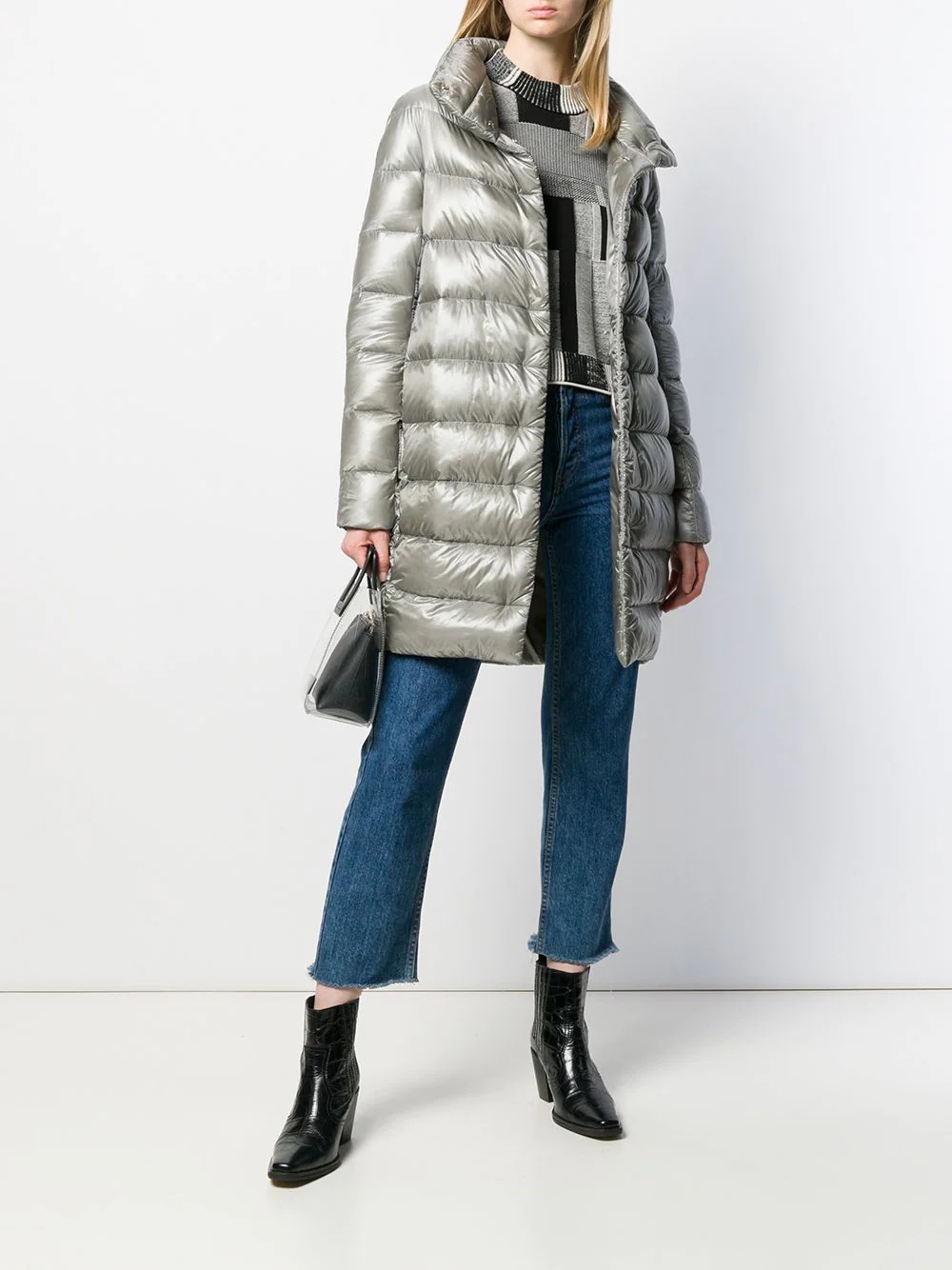 glossy puffer jacket - 2