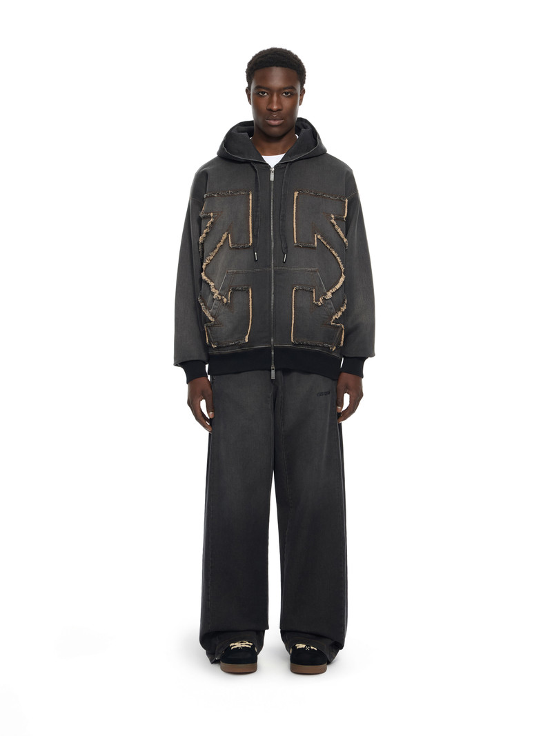 Off-White Distress Arr Skate Zip Hoodie outlook