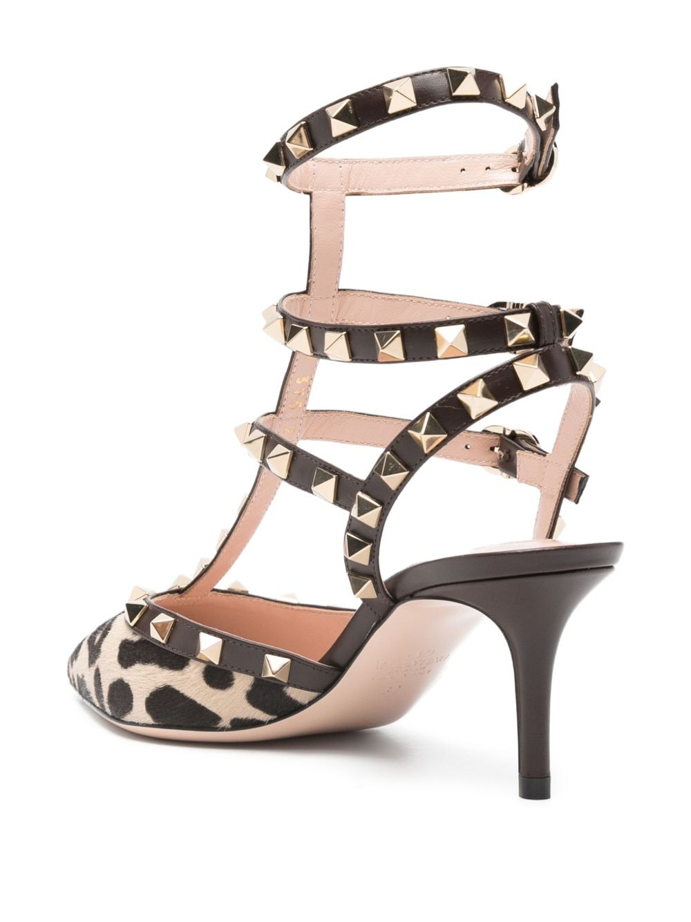 70mm stud-embellished leopard-print pumps - 3