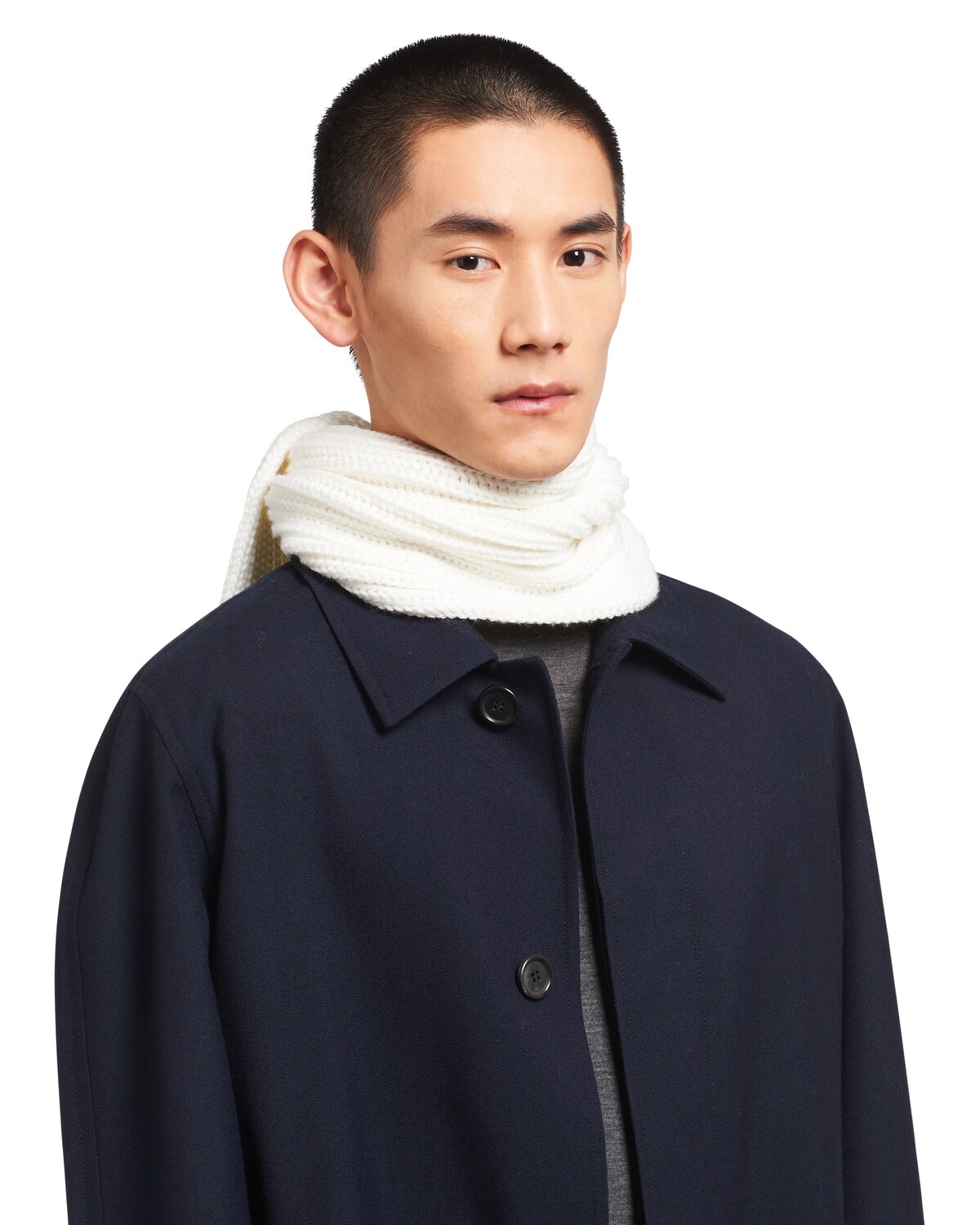 Re-Nylon gabardine and wool scarf - 2