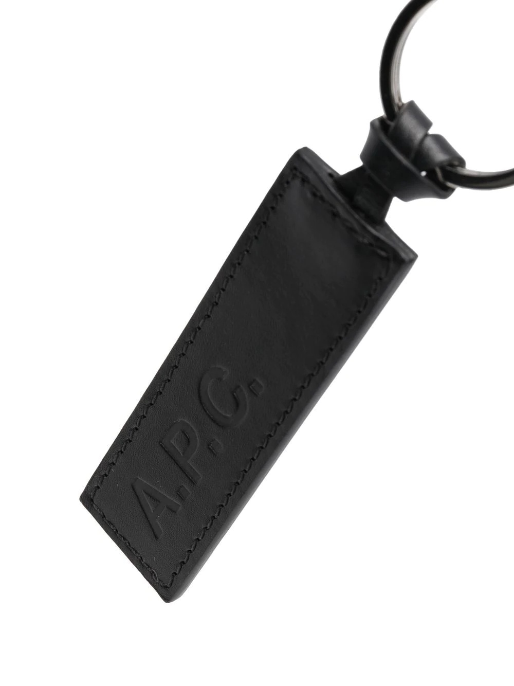 calfskin logo key ring - 2