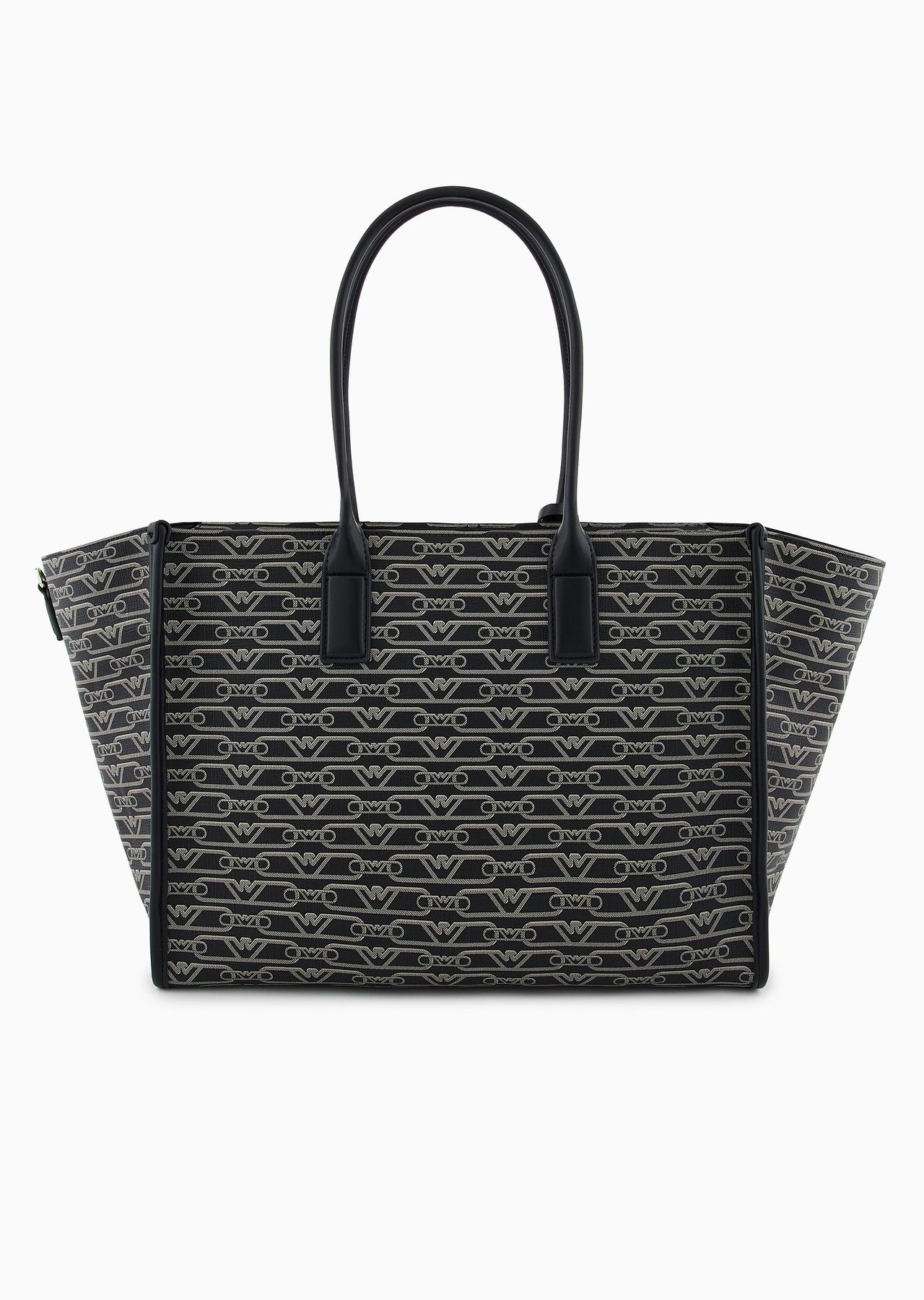 Medium shopper bag with all-over monogram print - 3