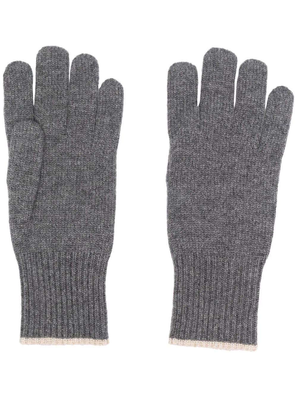 ribbed-knit cashmere gloves - 1