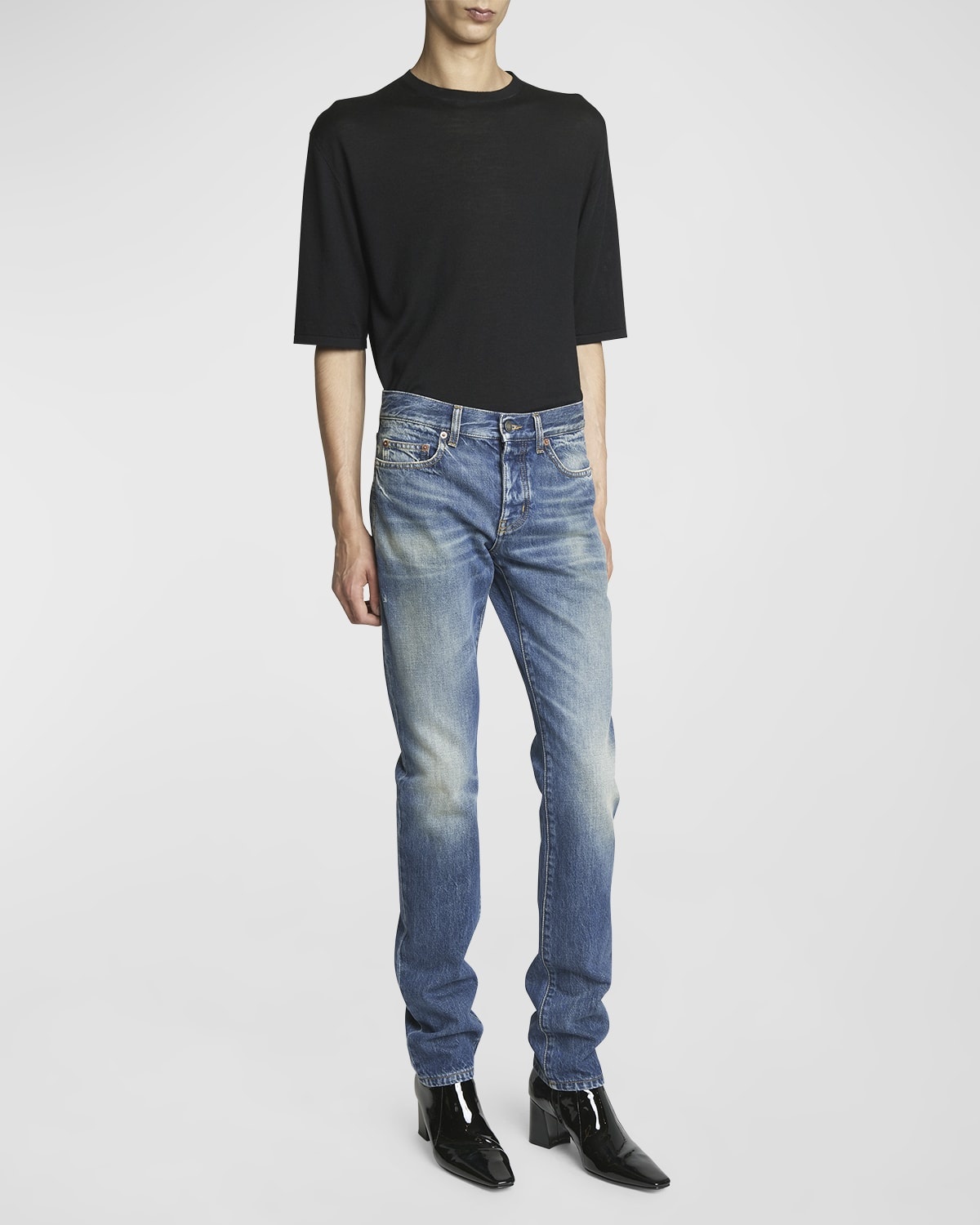 Men's Slim-Fit Faded Jeans - 3