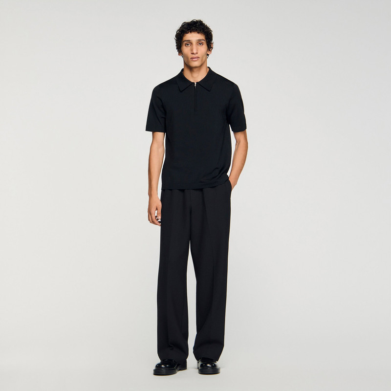 Sandro KNITTED POLO SHIRT WITH ZIP COLLAR outlook