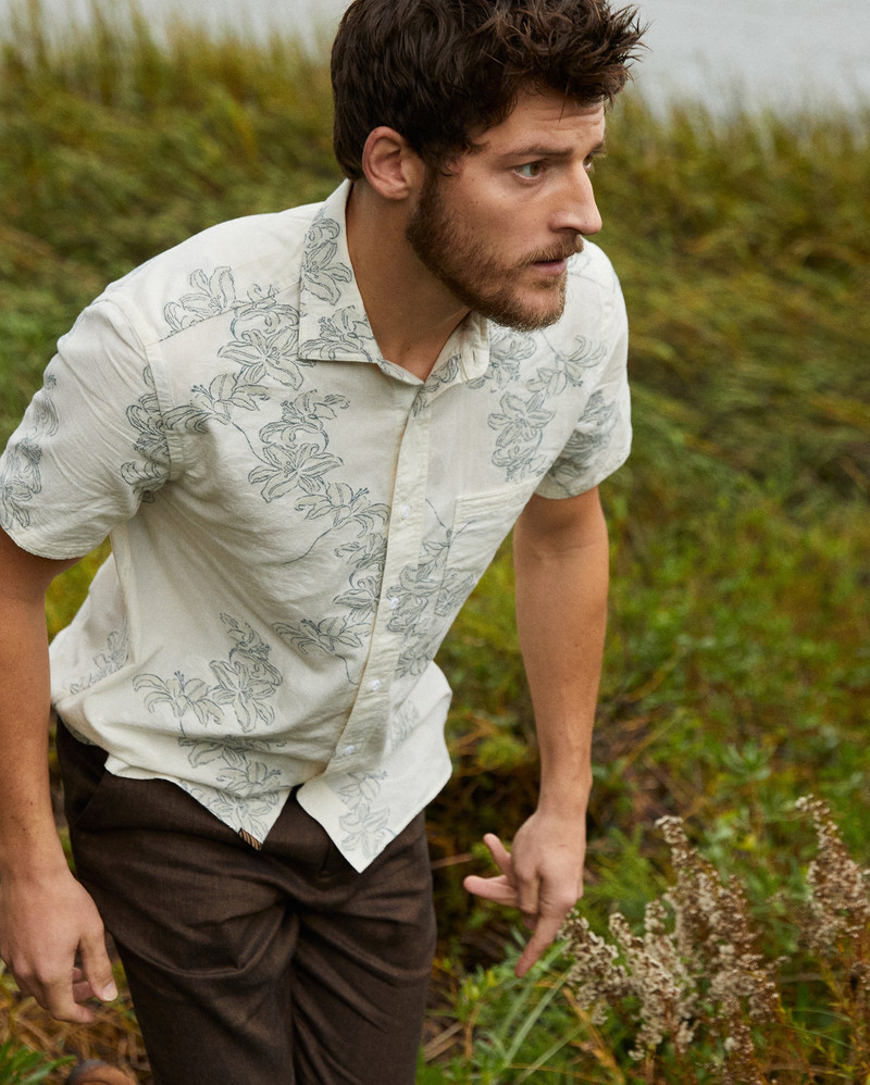Short Sleeve Watercolor Lily Jacquard Treme Shirt 4