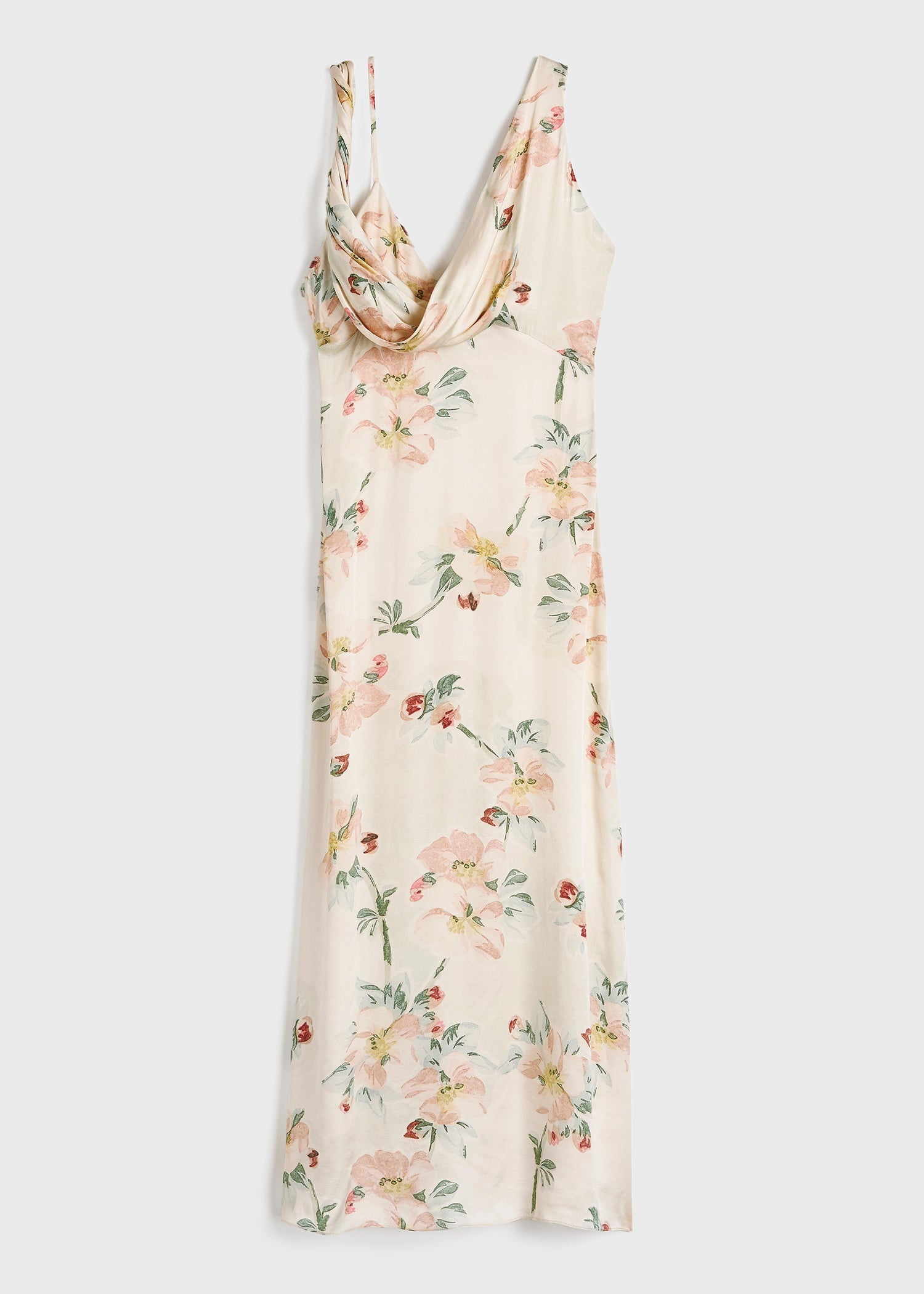 Twist drape dress washed floral - 1