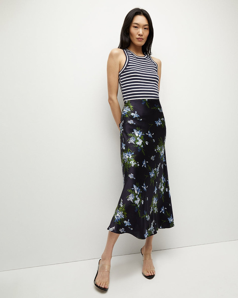 VERONICA BEARD CLOVER STRETCH-SILK SLIP SKIRT outlook
