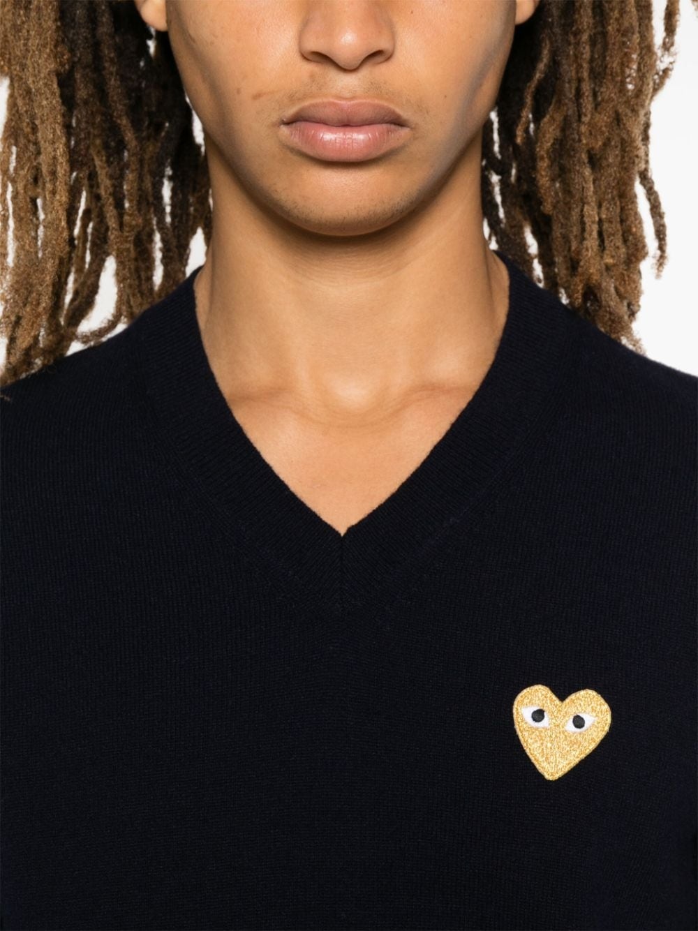 heart-patch sweater - 5