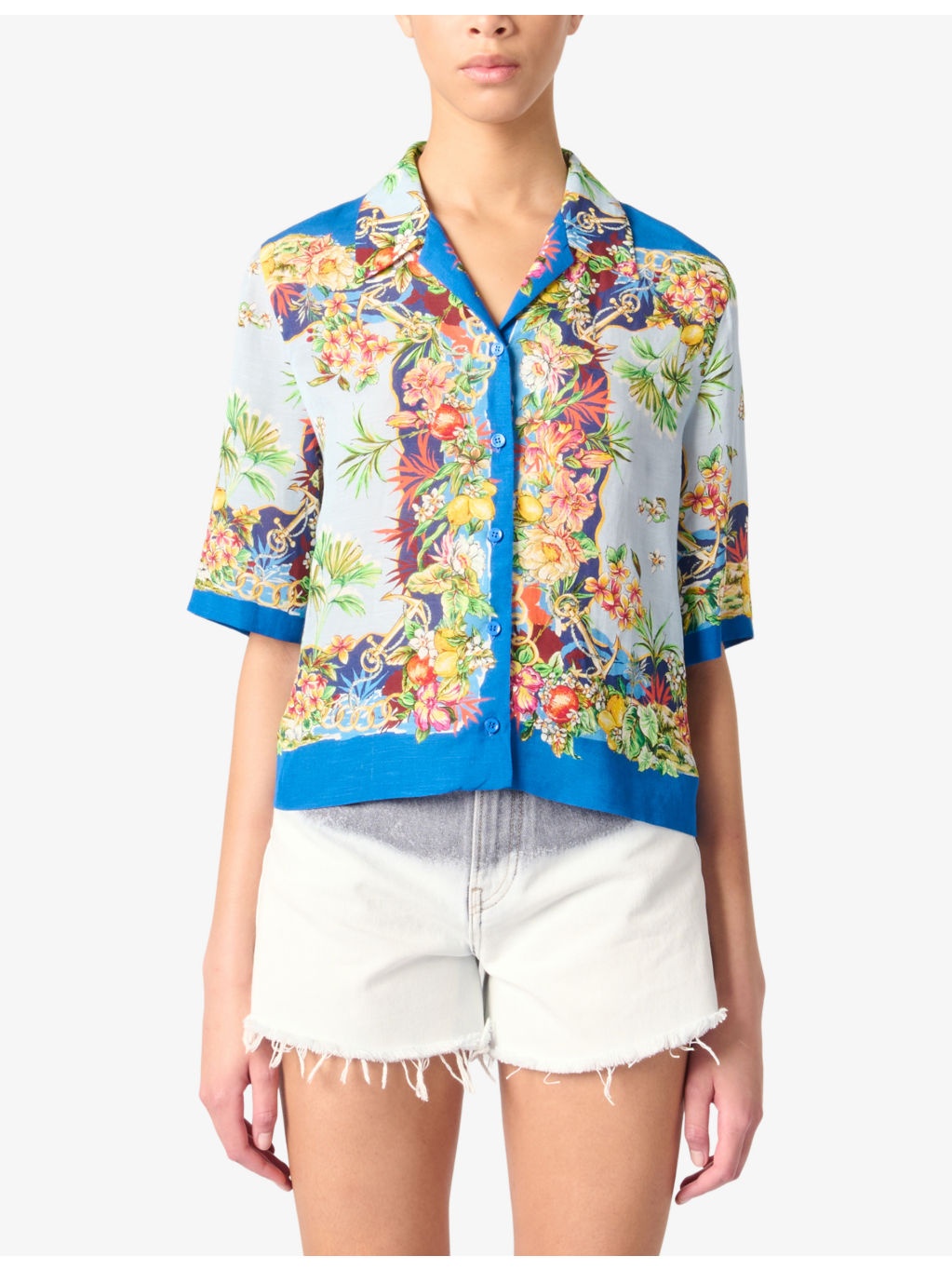 Tropical-Pattern Short-Sleeved Woven Shirt - 3