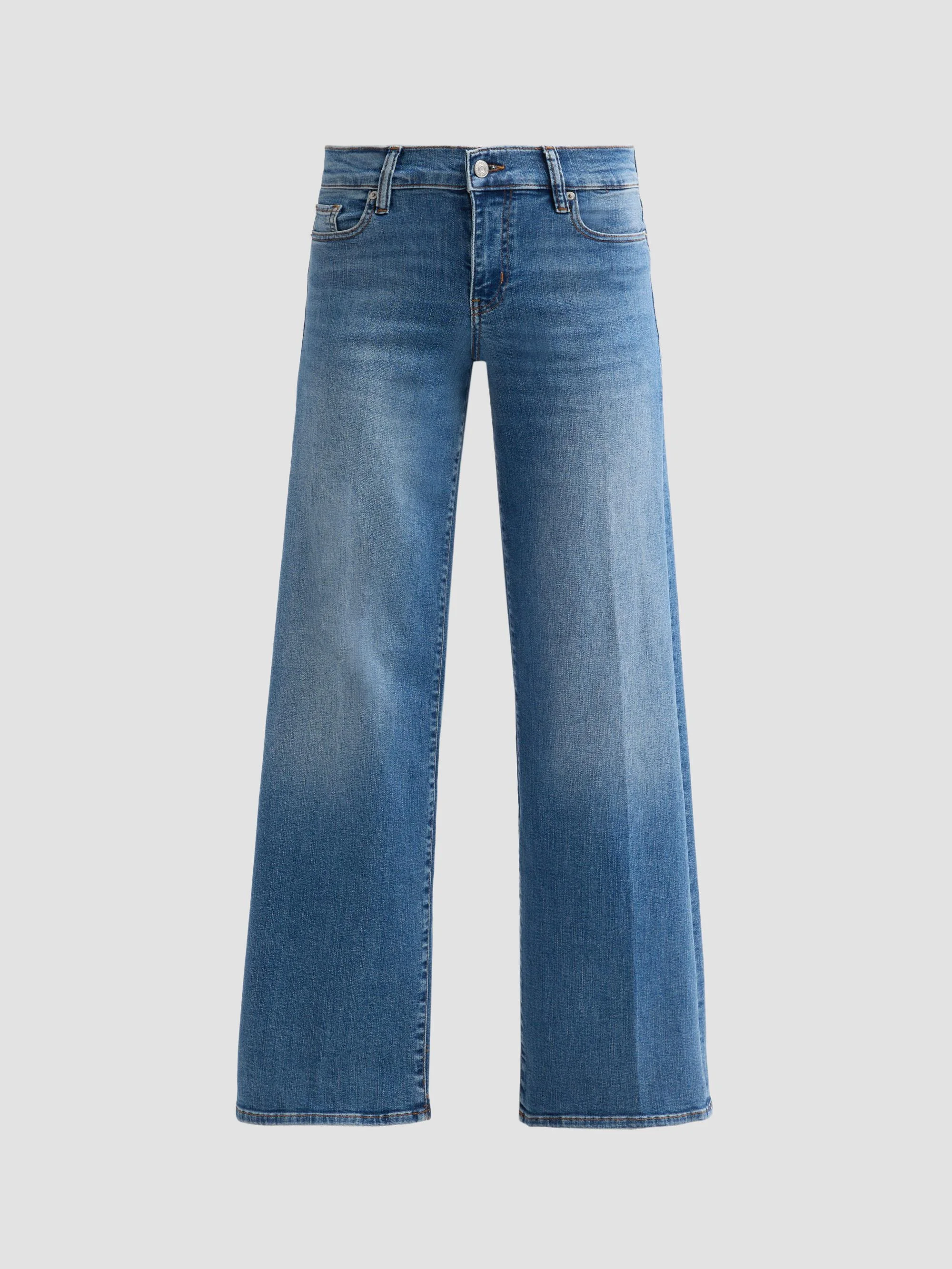 Women's Le Slim Stretch-Denim Low-Rise Wide-Leg Jeans - Gossamer - 1