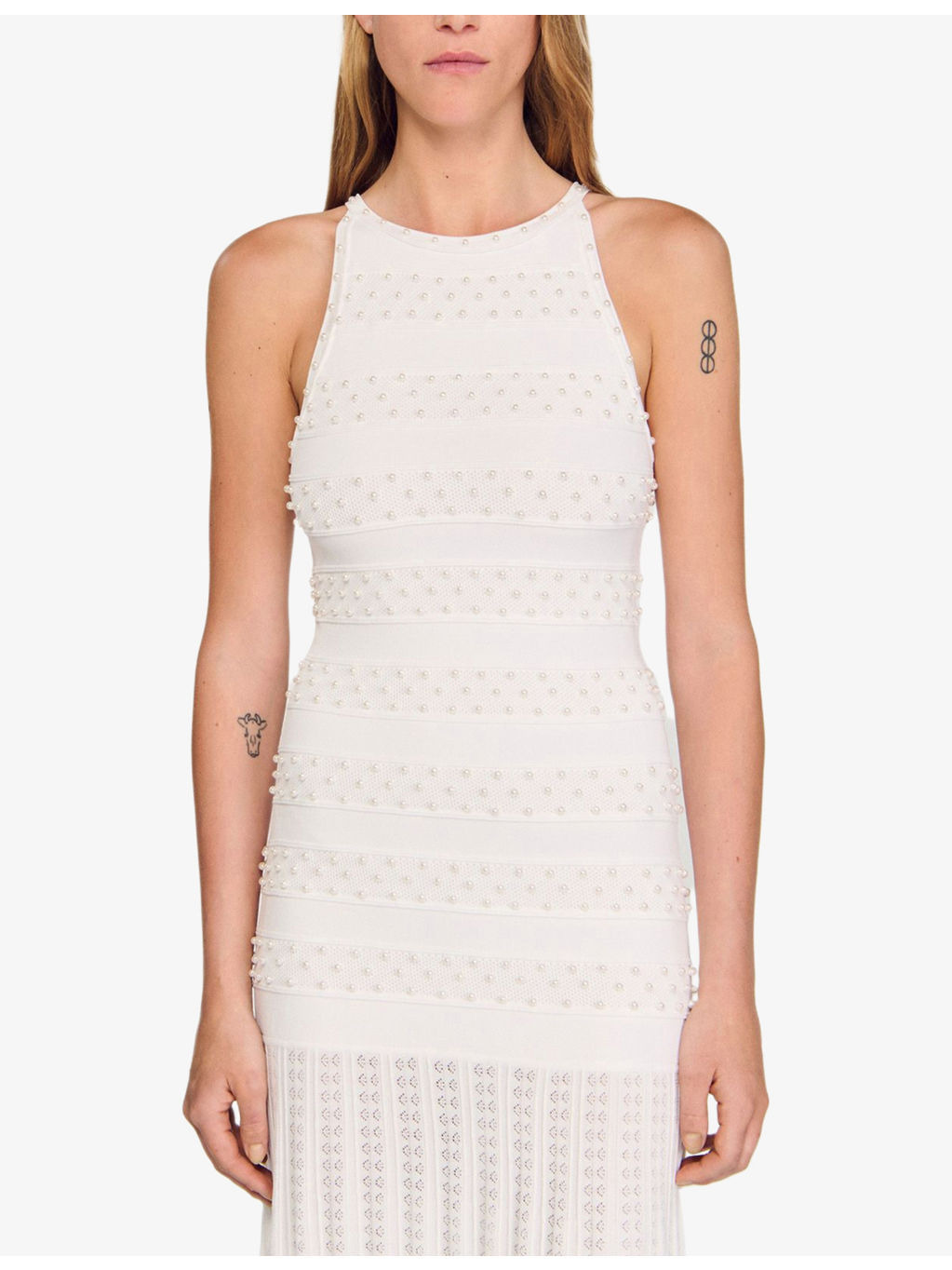 Beaded Sleeveless Woven Maxi Dress - 3