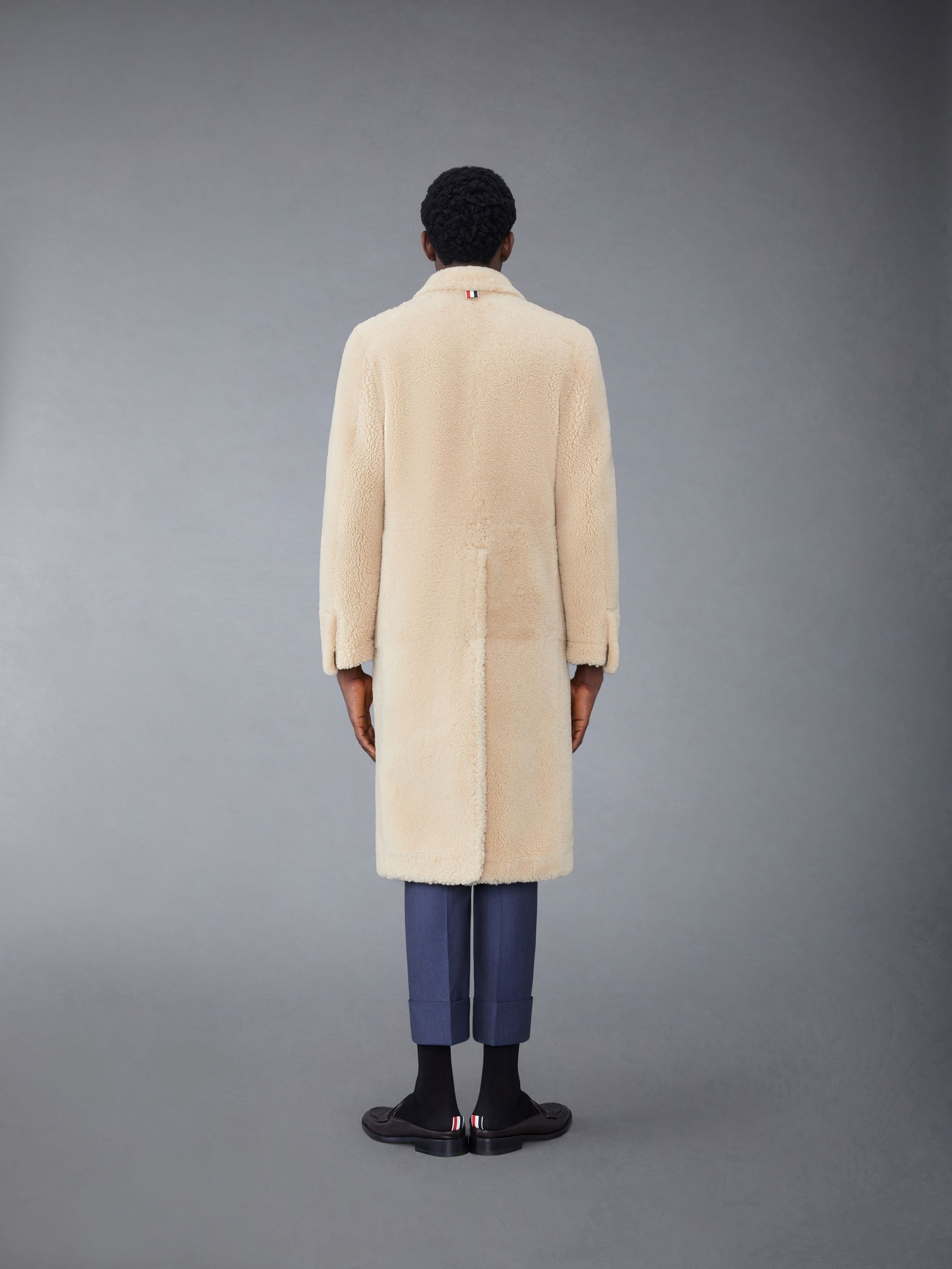 Dyed Shearling Double Breasted Sack Overcoat - 2