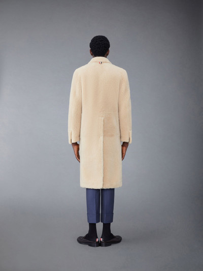 Thom Browne Dyed Shearling Double Breasted Sack Overcoat outlook