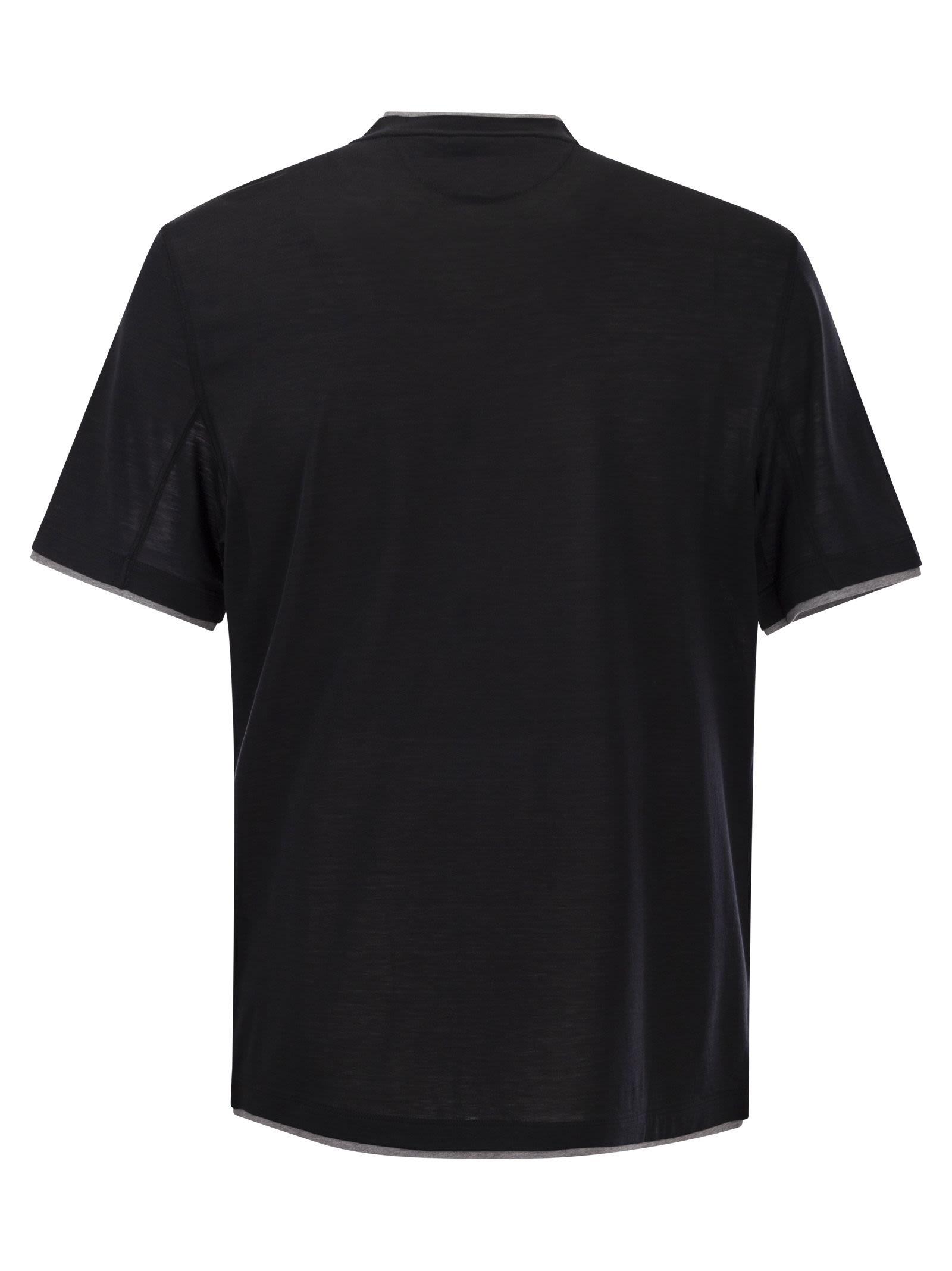Brunello Cucinelli Men Silk And Cotton T-Shirt - 2