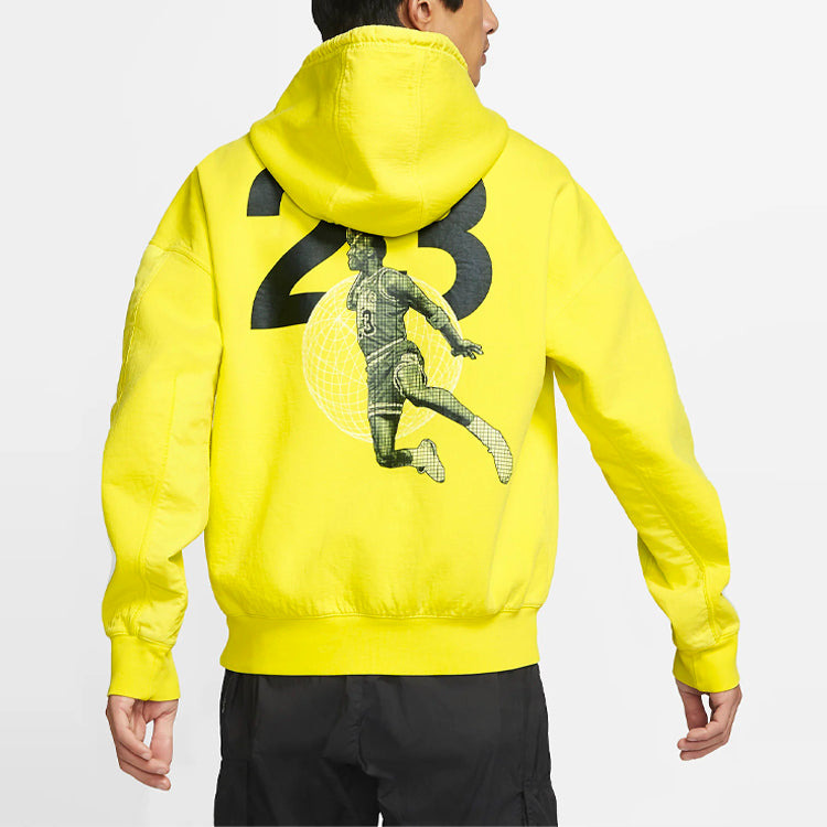 Air Jordan 23 Engineered Casual Sports Hooded Knitted Printed Sweater For Men Yellow CV2768-731 - 5
