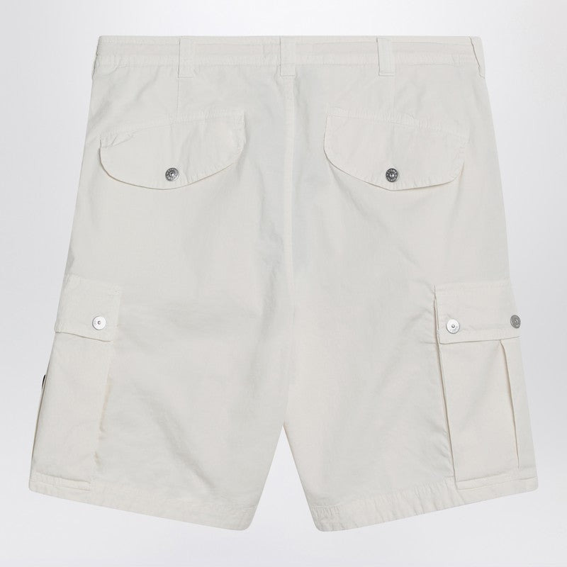 Stone Island Ivory Cargo Bermuda Shorts In Cotton Men - 2