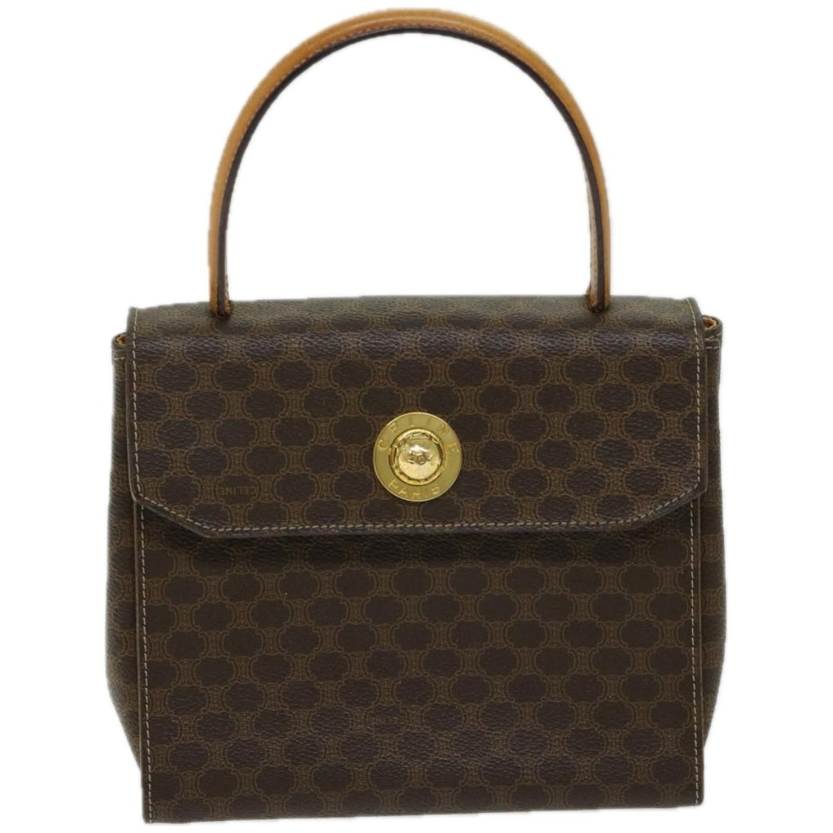 CELINE Macadam Canvas Hand Bag Pvc Brown - 13