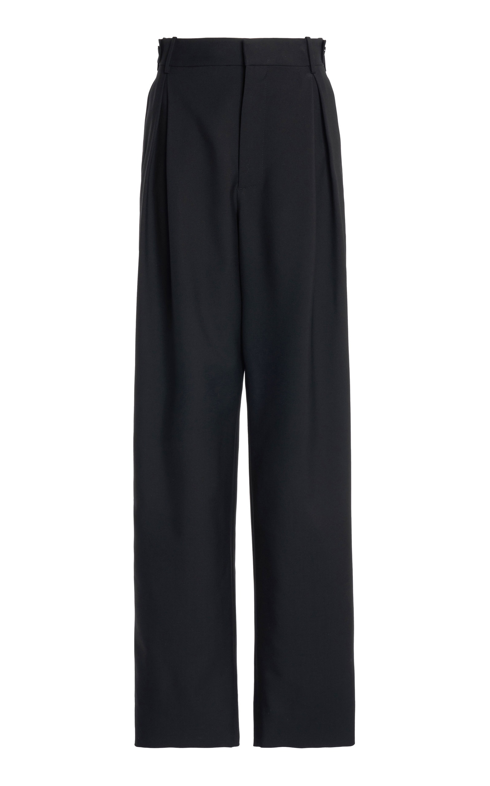 【関税&送料込】Bottega Veneta Cotton Blend Wide Leg Pants W Bottega Veneta Pleated Cotton Wide-Leg Pants black | REVERSIBLE