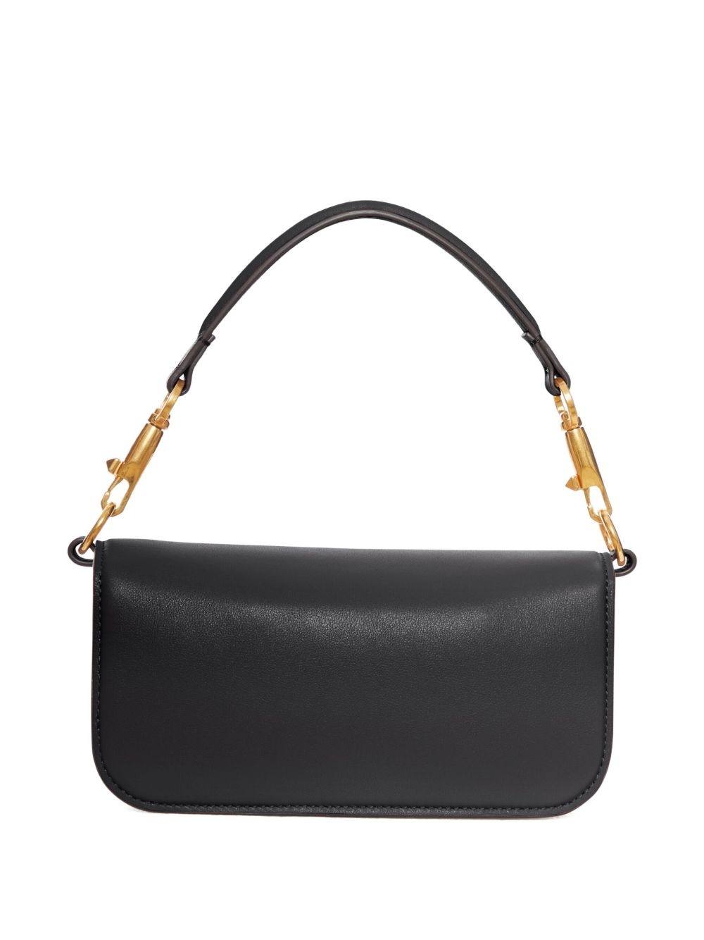 VLogo embellished clasp leather shoulder bag - 2