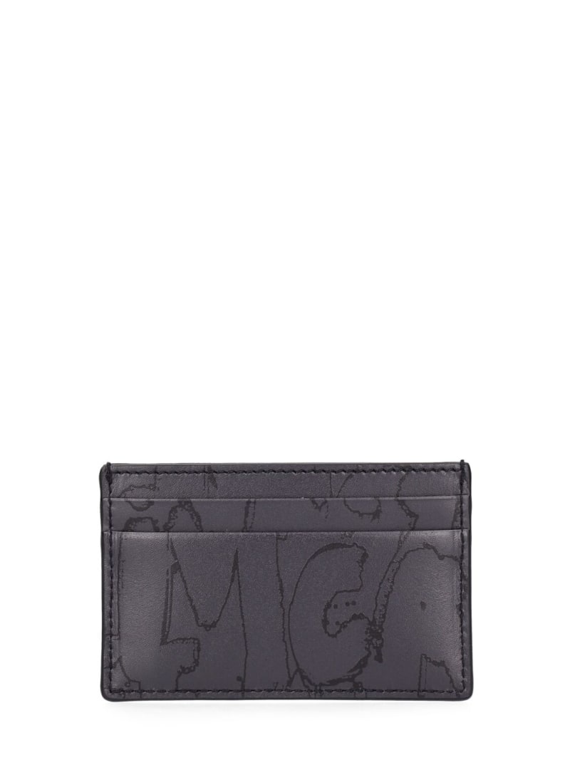 All over logo leather card case - 3