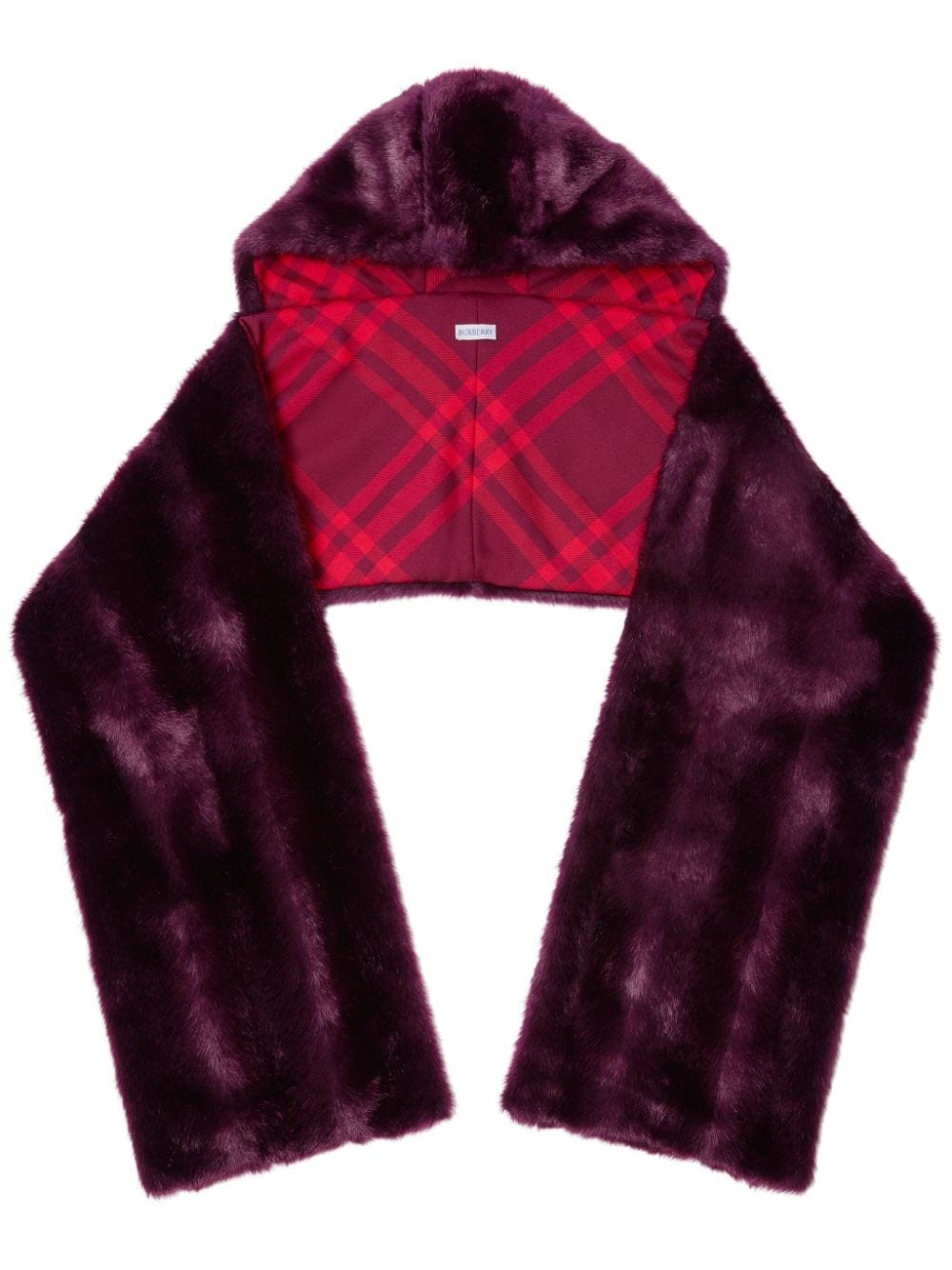 faux-fur hooded scarf - 1