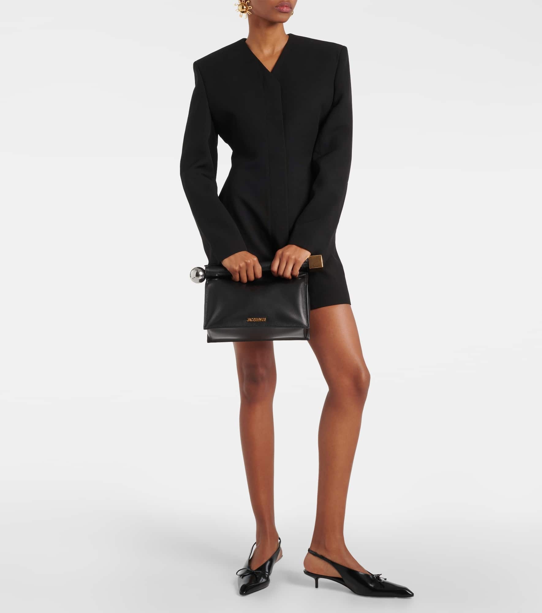 La Pochette Rond Carré leather clutch - 5