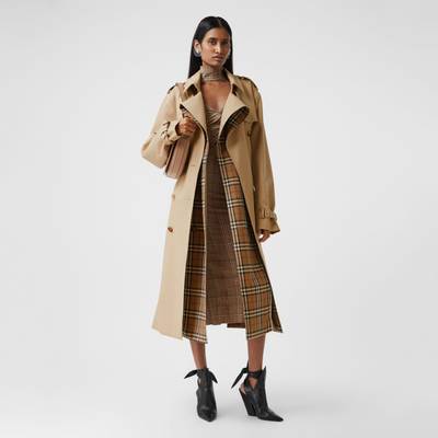 Burberry Check Panel Gabardine Loop-back Trench Coat outlook