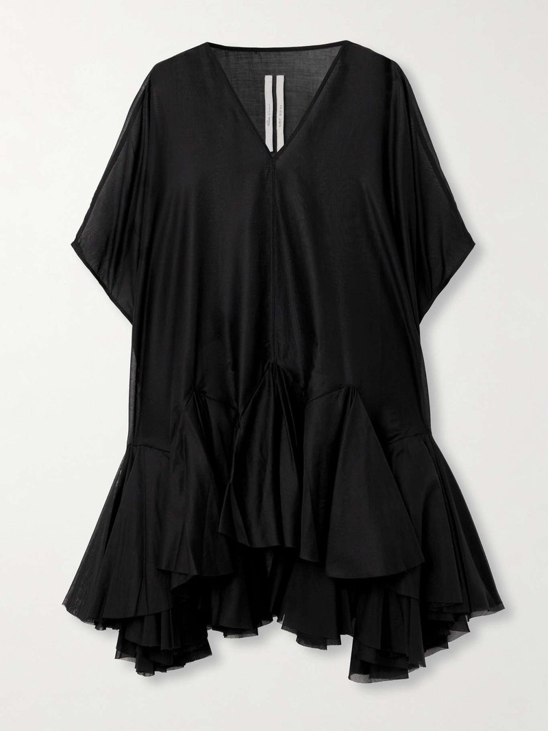 Divine pleated cotton-gauze mini dress 1