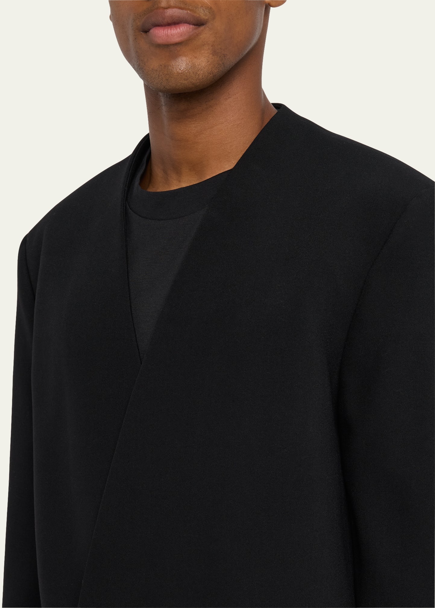 Men's Gabardine Lapelless Blazer - 5
