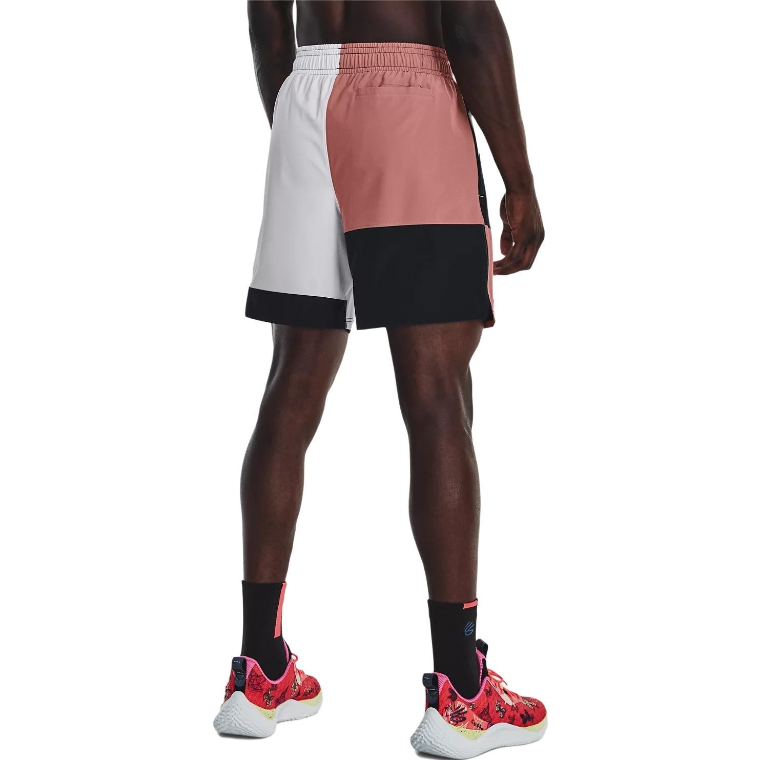 Under Armour Curry Woven 7 inch Basketball Shorts 'Black Pink White' 1377306-604 - 4