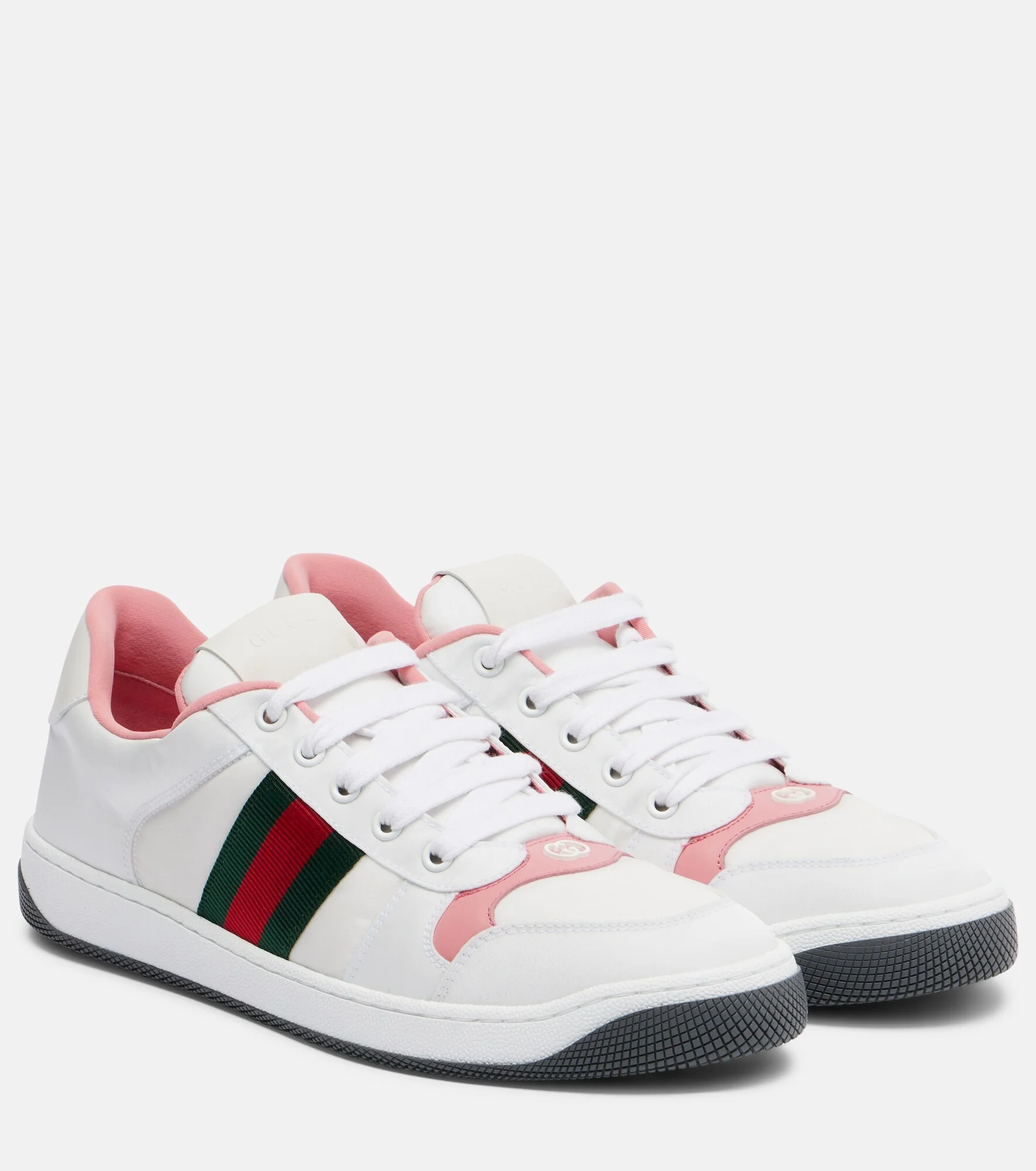 Screener leather-trimmed sneakers - 1