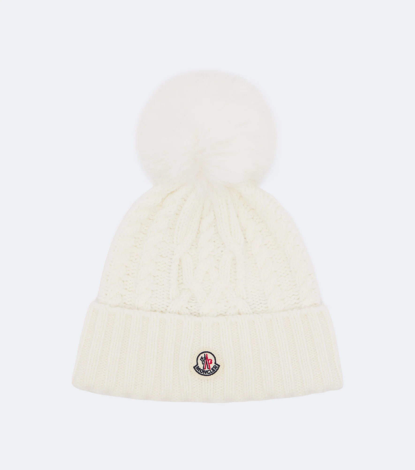 Logo cable-knit wool and cashmere beanie - 1