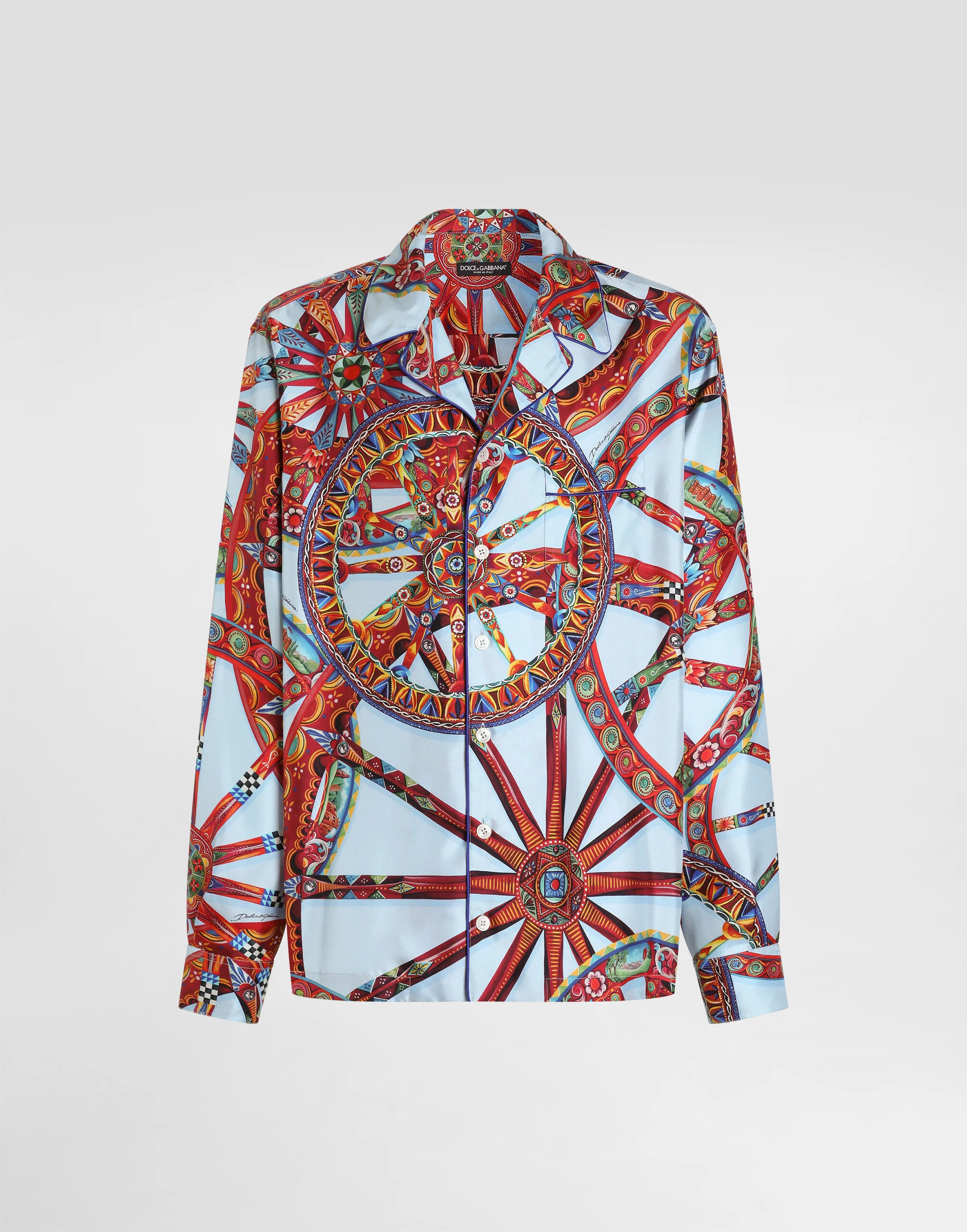 Carretto-print silk twill shirt - 1