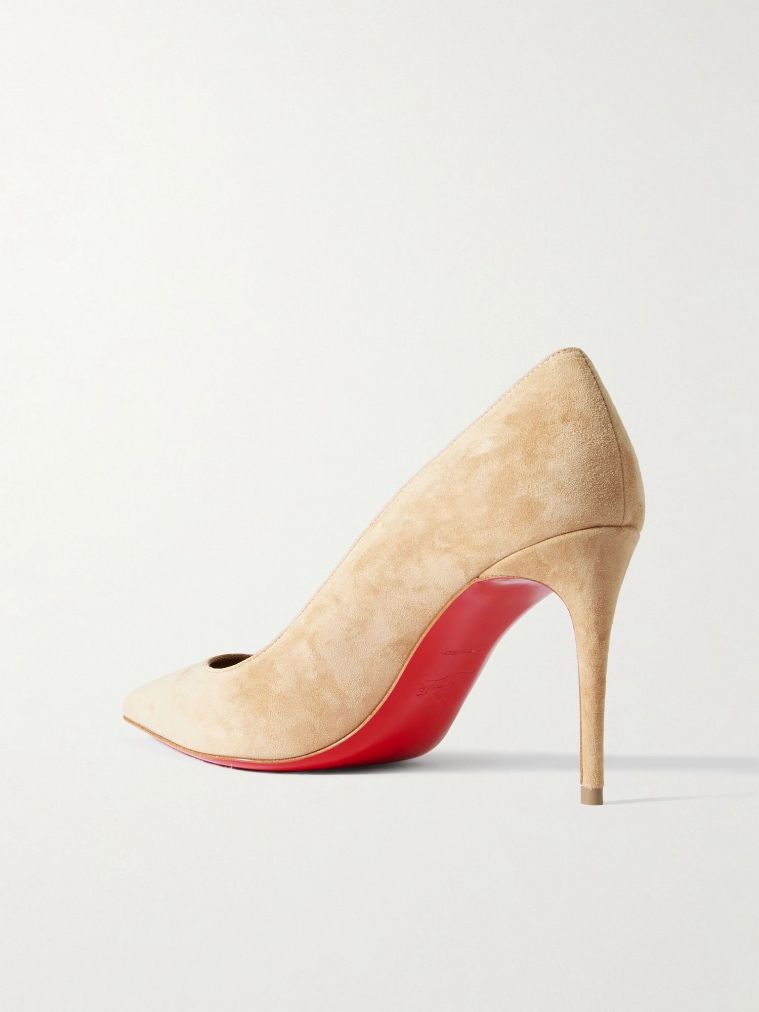 Kate 85 suede point-toe pumps Sand - 3
