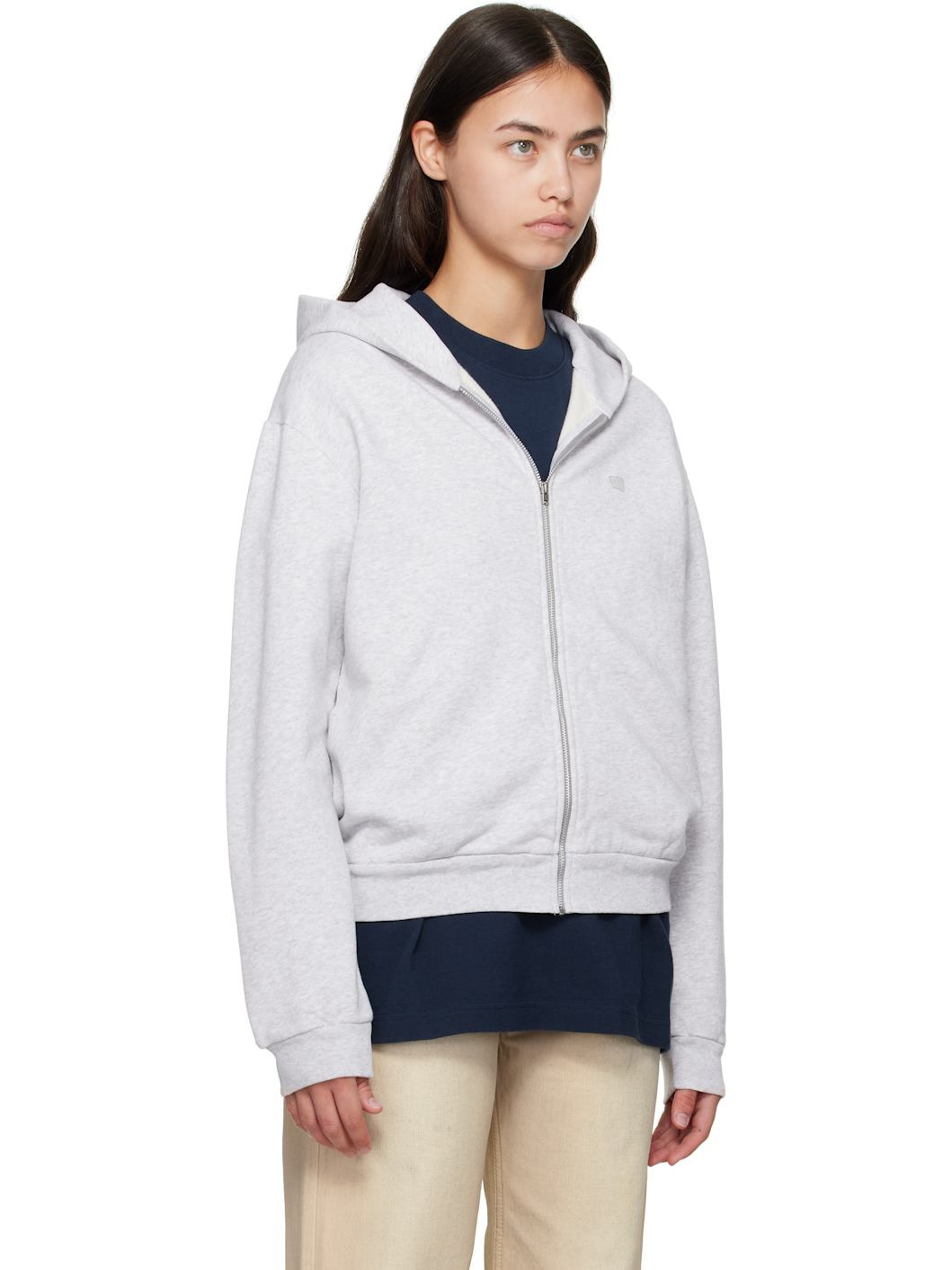 Gray Zipper Hoodie - 2
