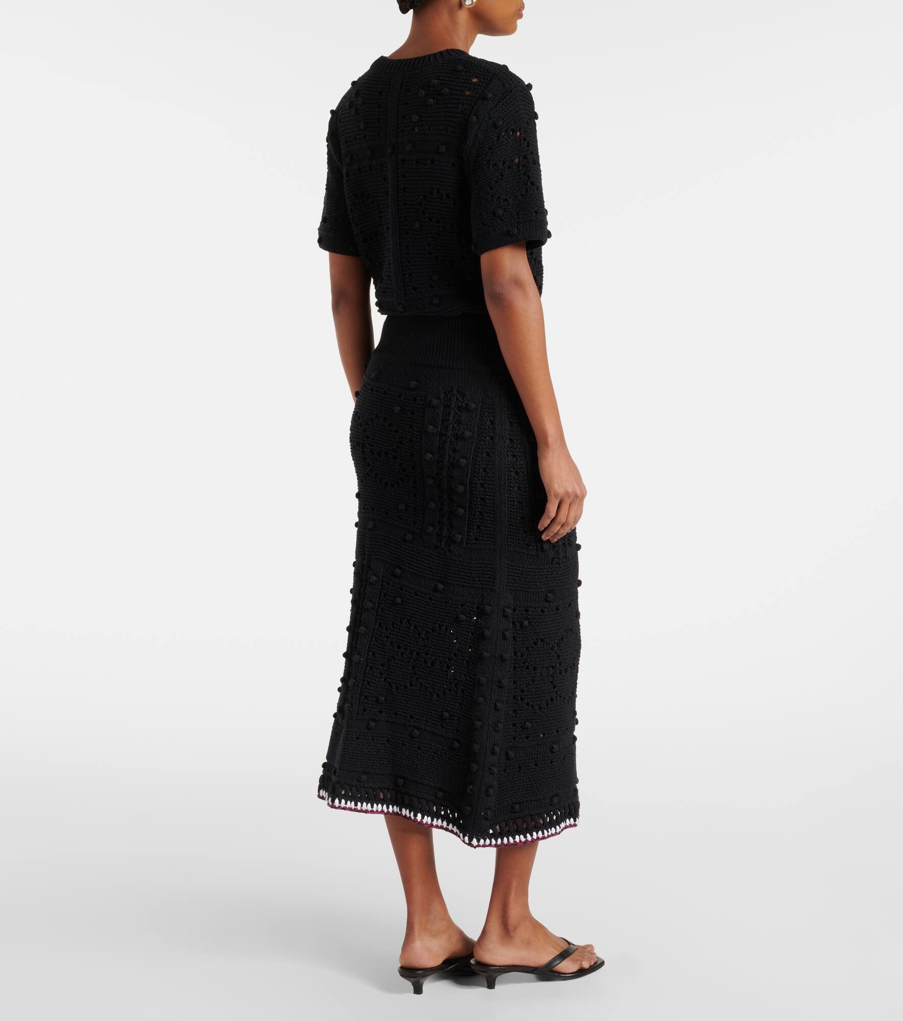 Cotton-blend midi skirt - 3