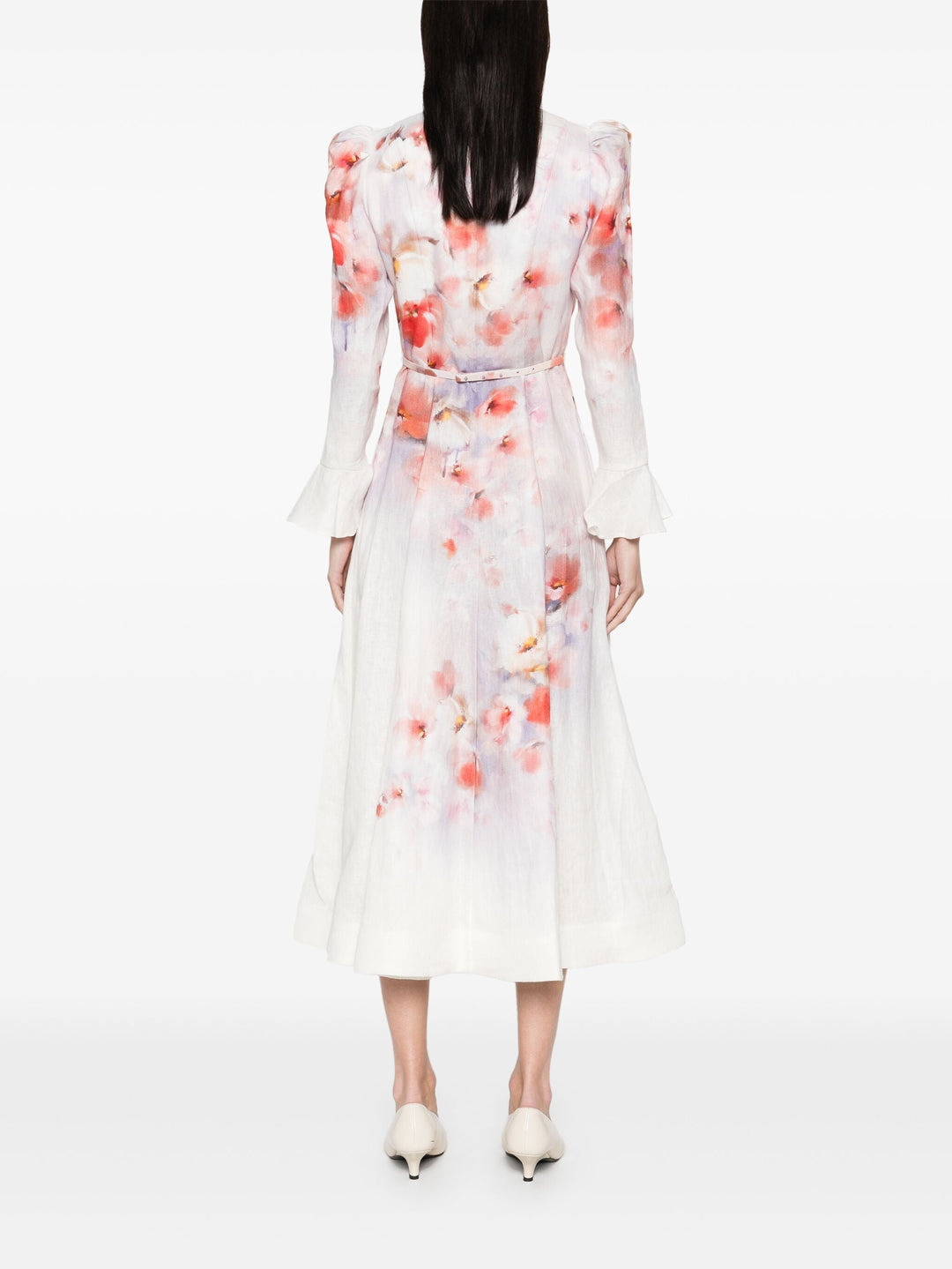 Crush Frill Sleeved Midi Dress - 4