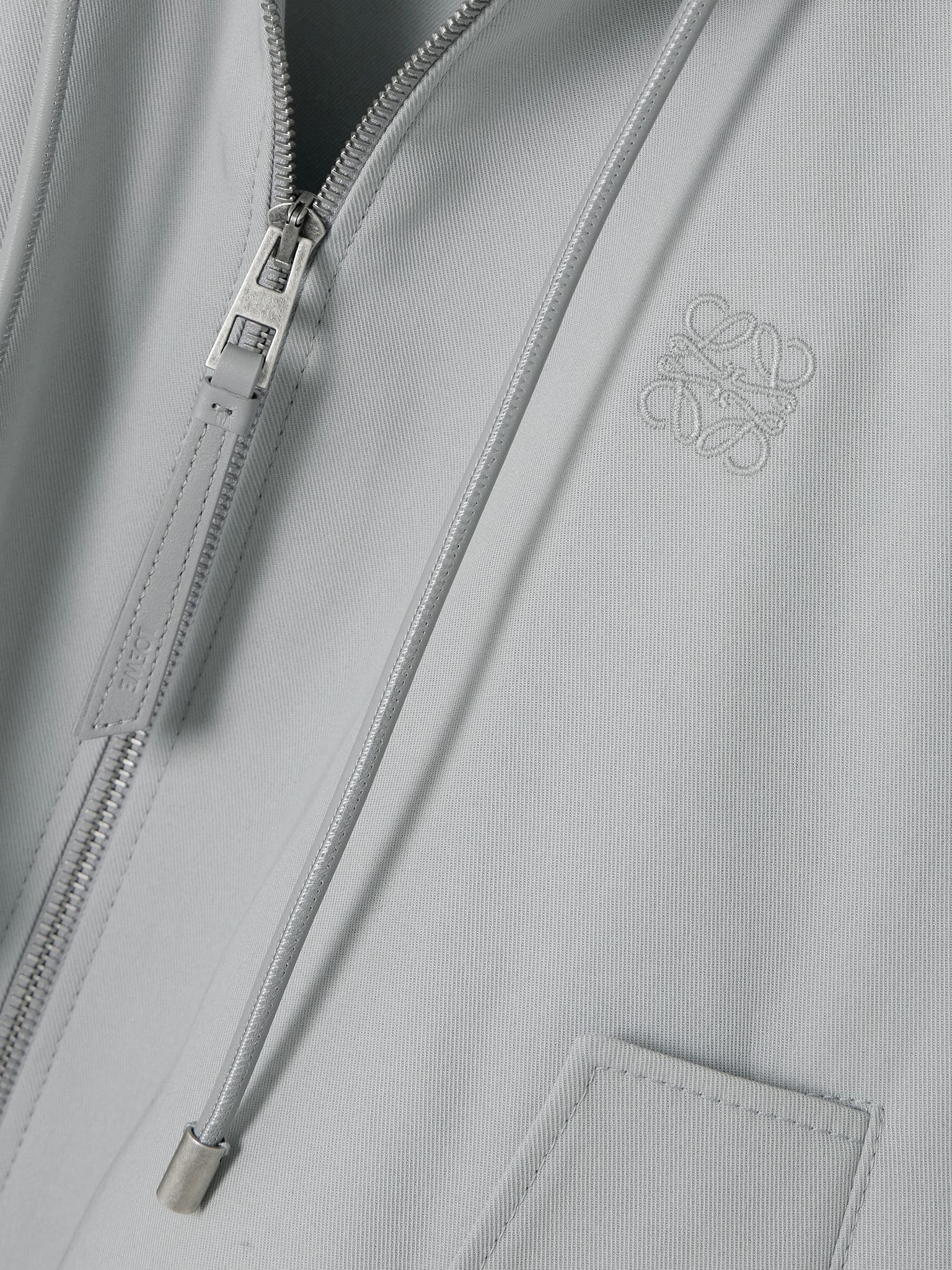Cropped hooded embroidered cotton-twill jacket Gray - 5