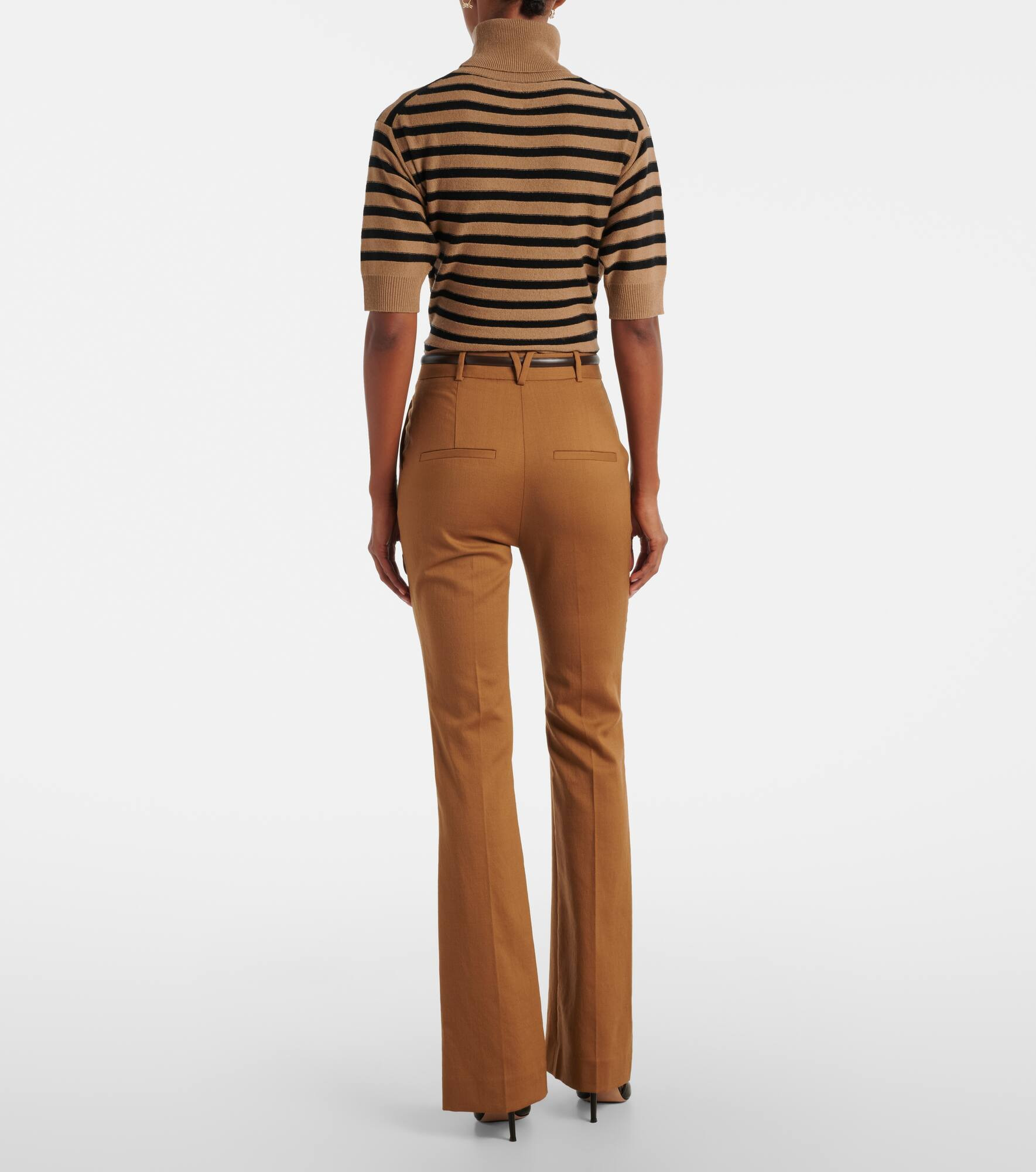 Gracie belted wool flared pants - 3