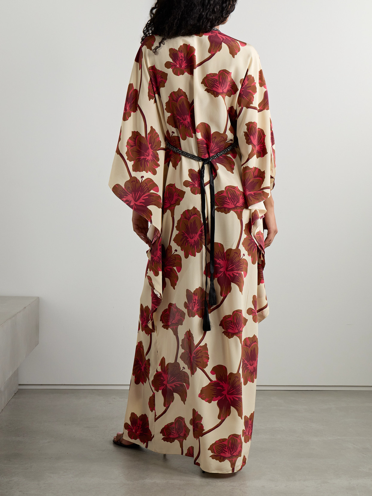Hear The Wind Sing Crystal-embellished Floral-print Silk Crepe De Chine Maxi Dress - 3