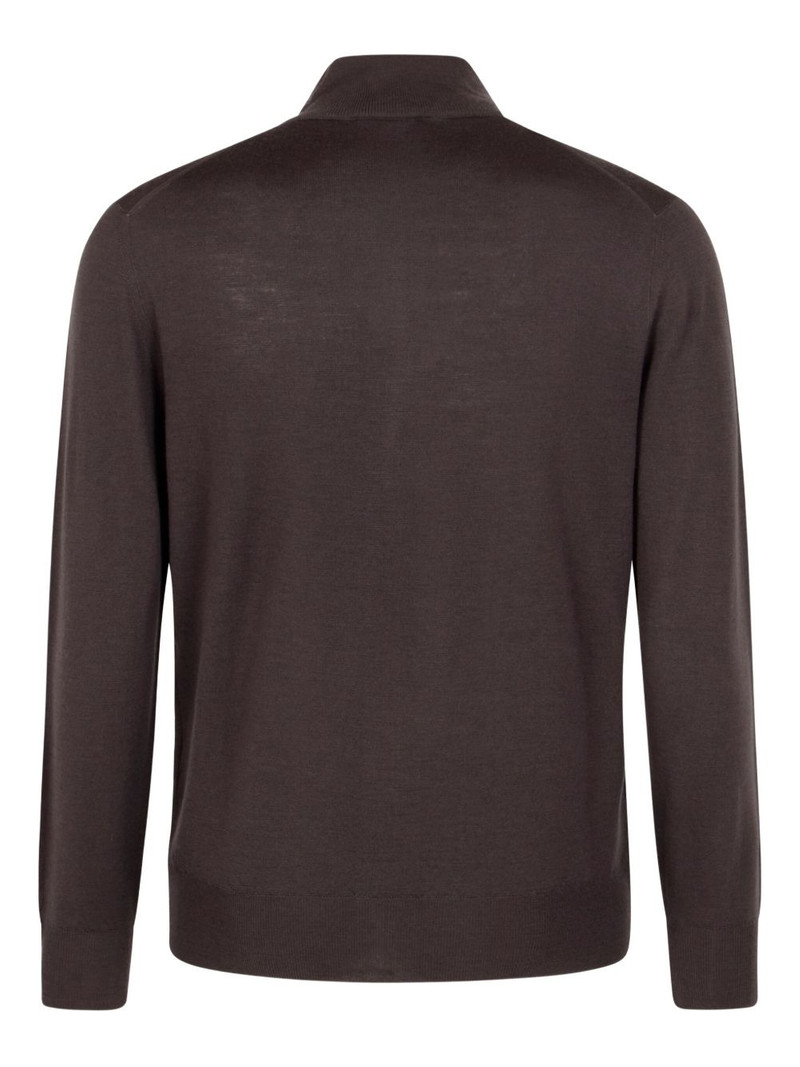 Canali high-neck zip-front cardigan outlook